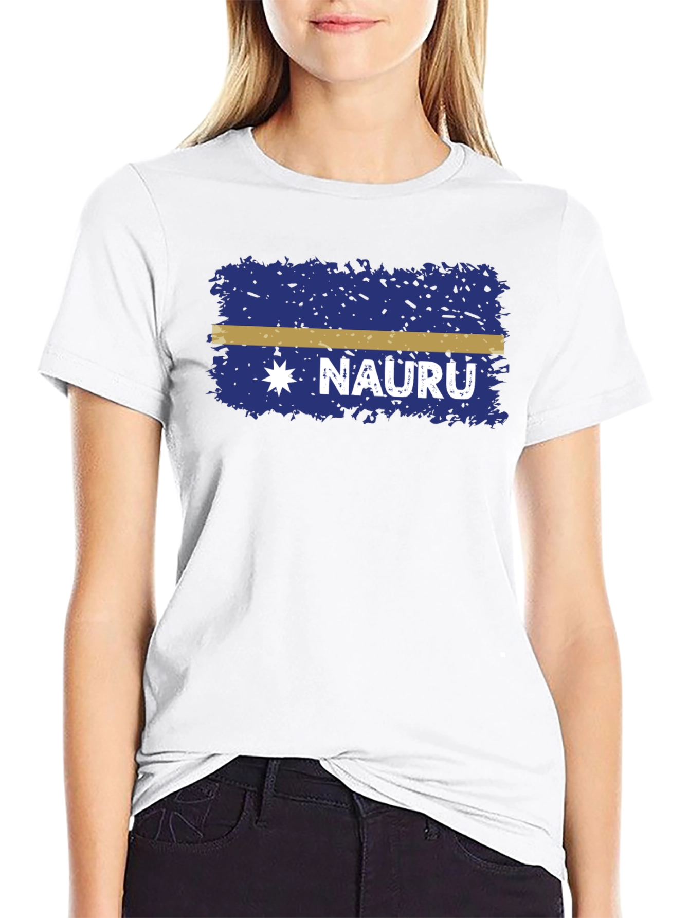 Nauru Flag T-Shirt - Distressed Design