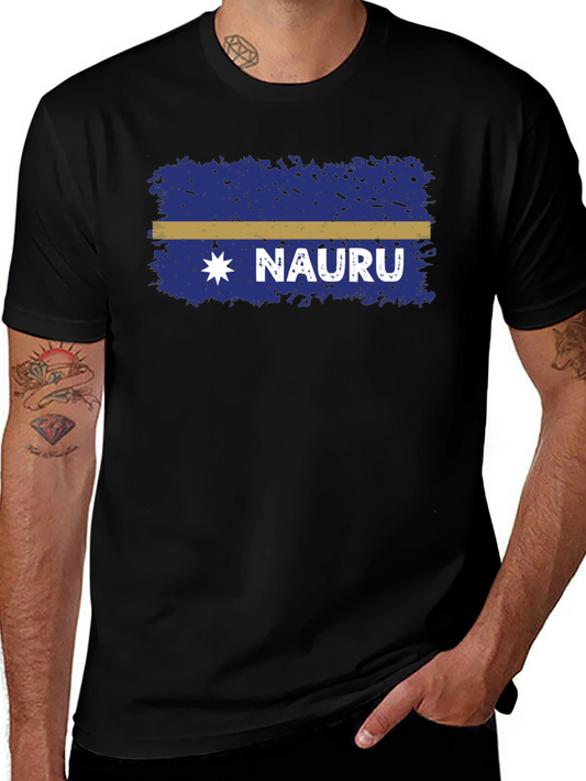 Nauru Flag T-Shirt - Distressed Design