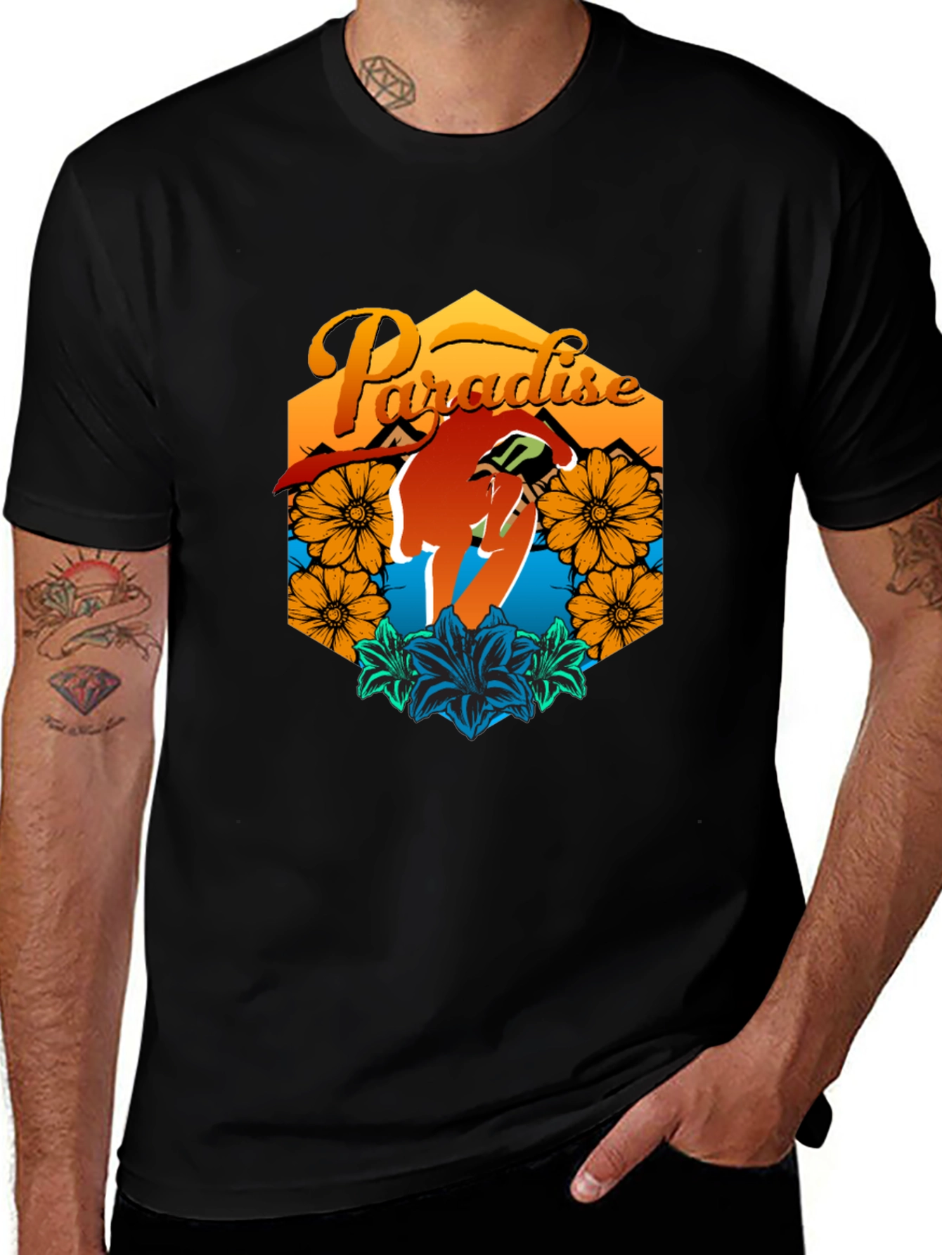 Paradise Graphic Tee - Mens Black T-Shirt