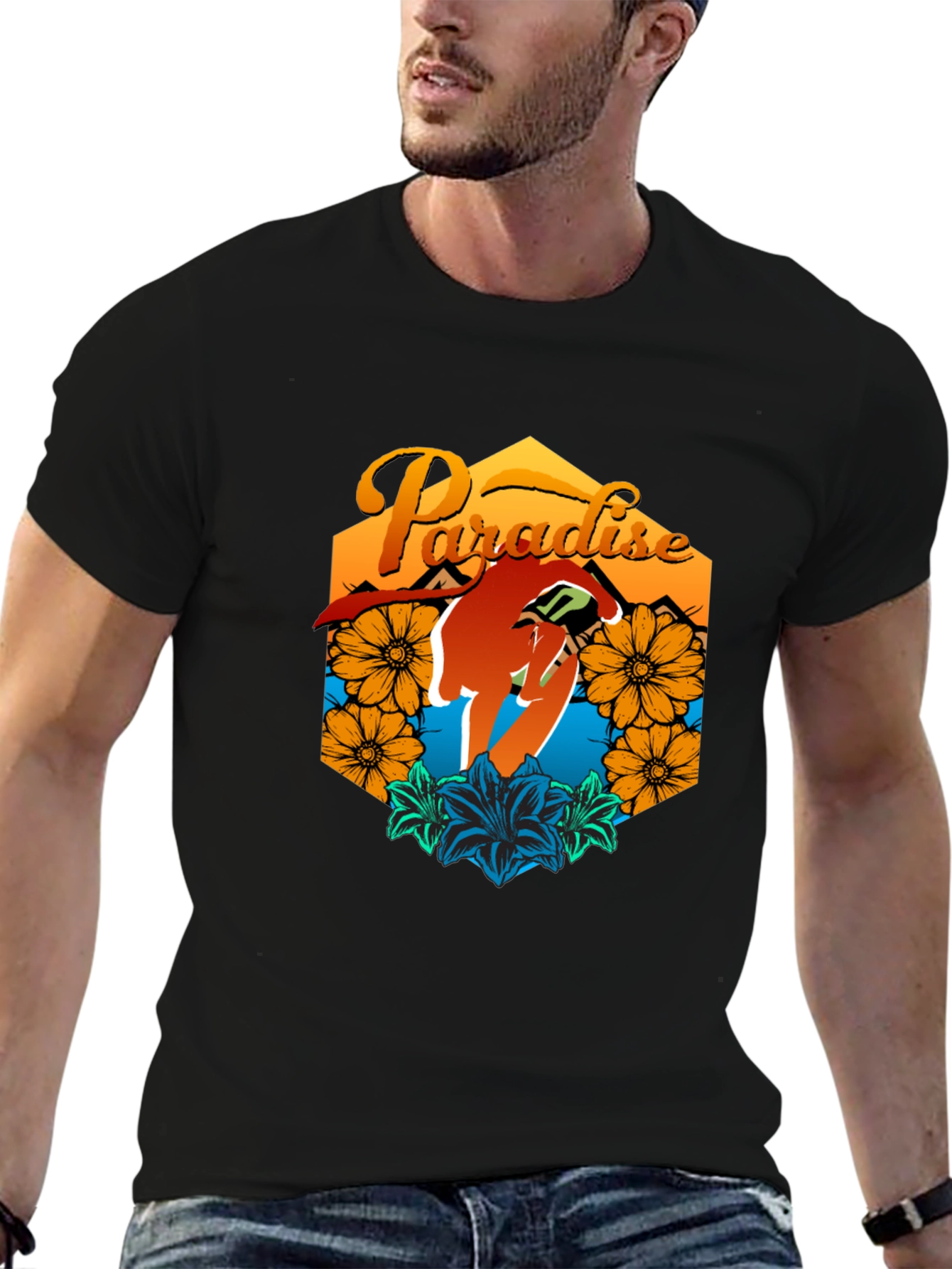 Paradise Graphic Tee - Mens Black T-Shirt