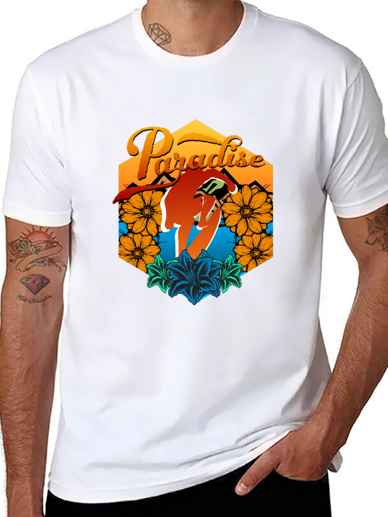 Paradise Graphic Tee - Mens Black T-Shirt