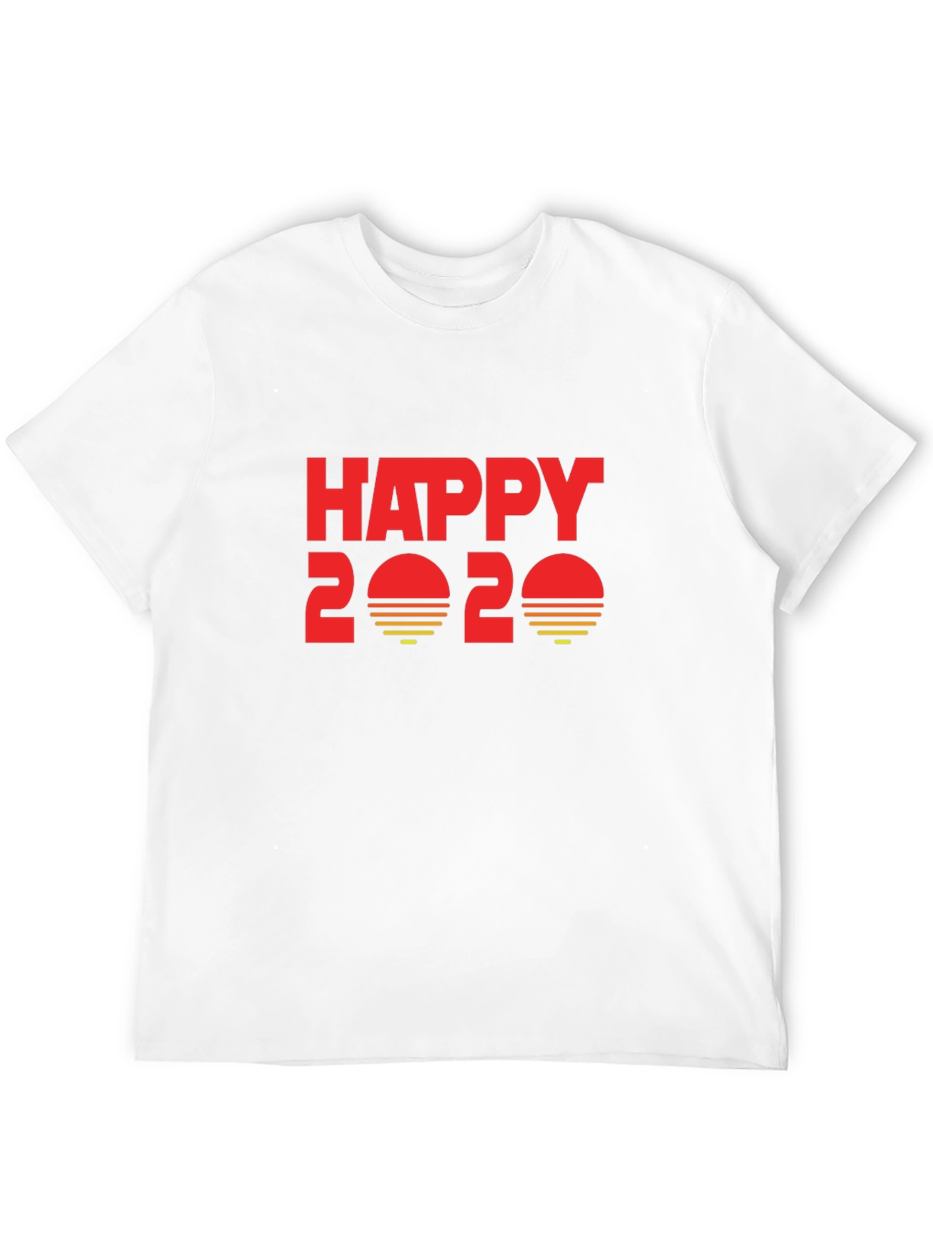 Happy 2020 Graphic T-Shirt - Black Cotton Blend