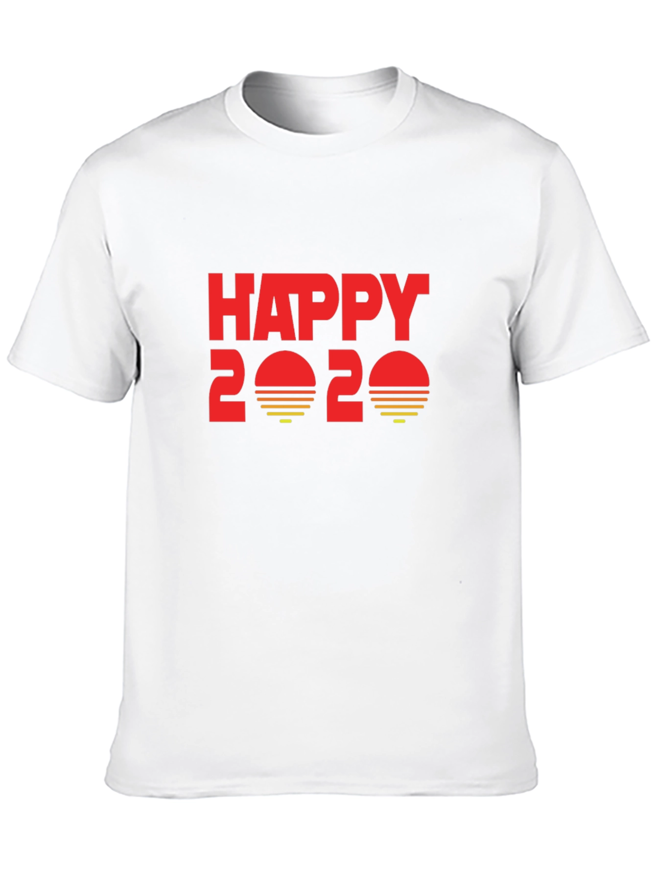 Happy 2020 Graphic T-Shirt - Black Cotton Blend