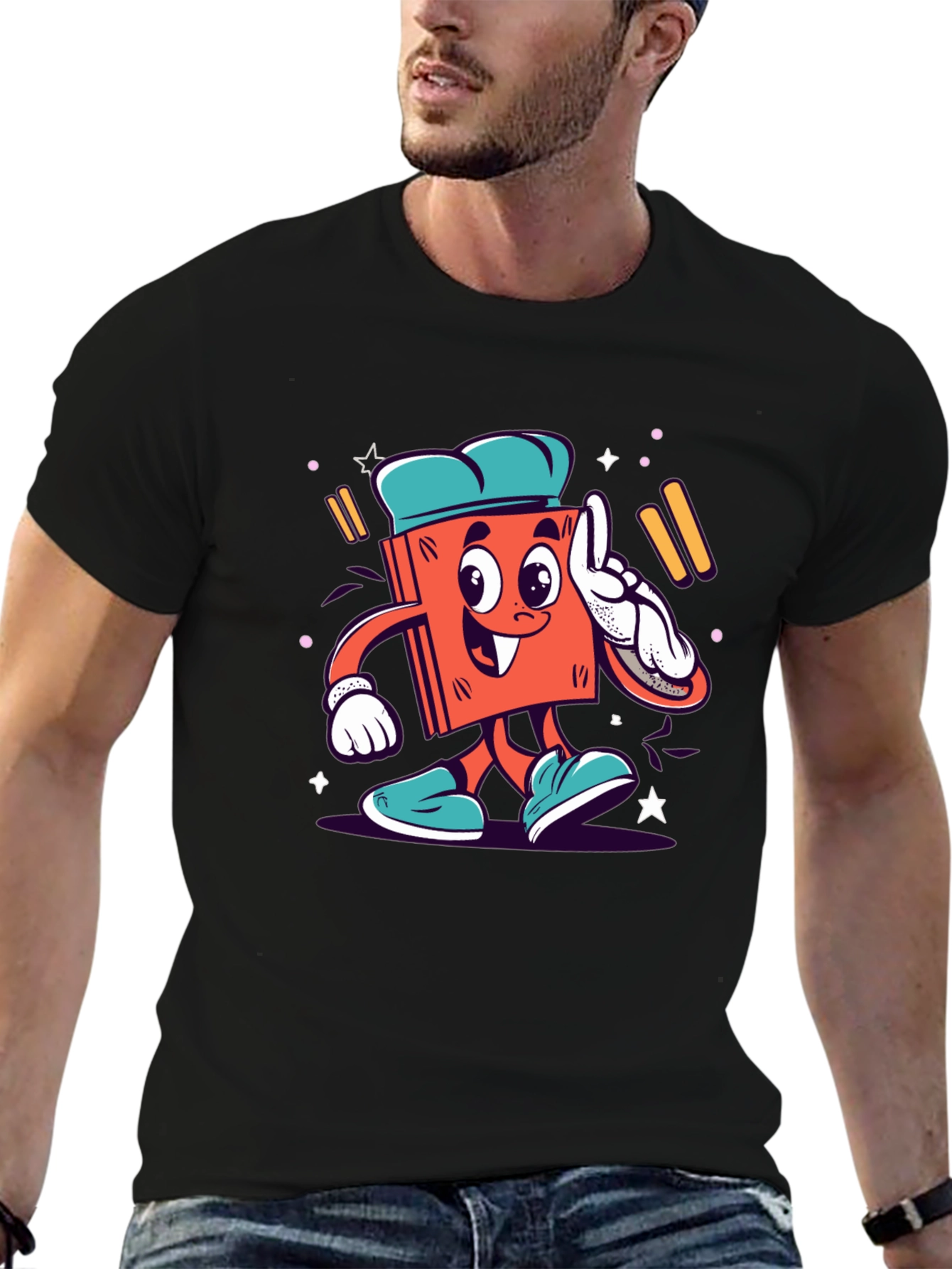 Cartoon Book Character Graphic Tee