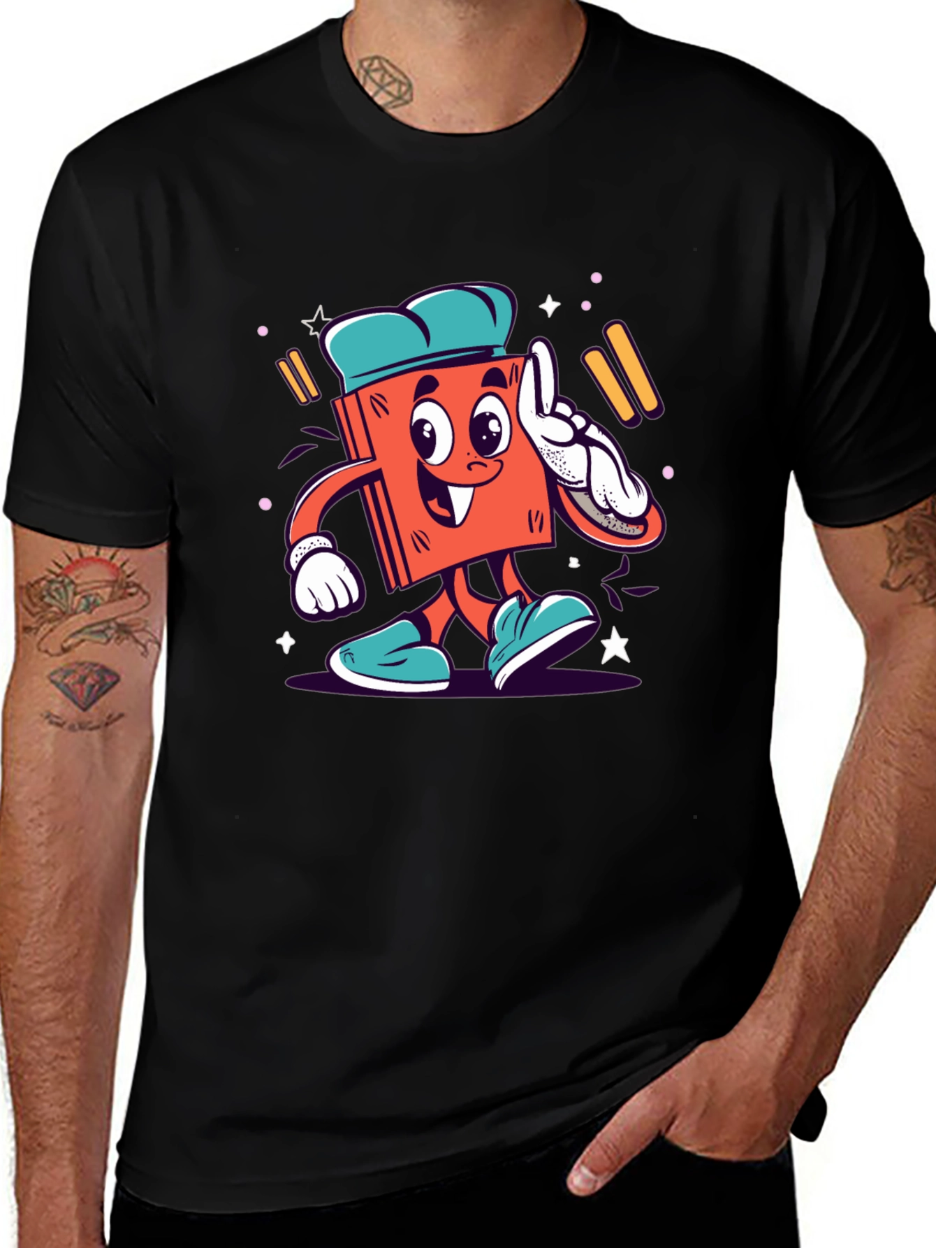 Cartoon Book Character Graphic Tee