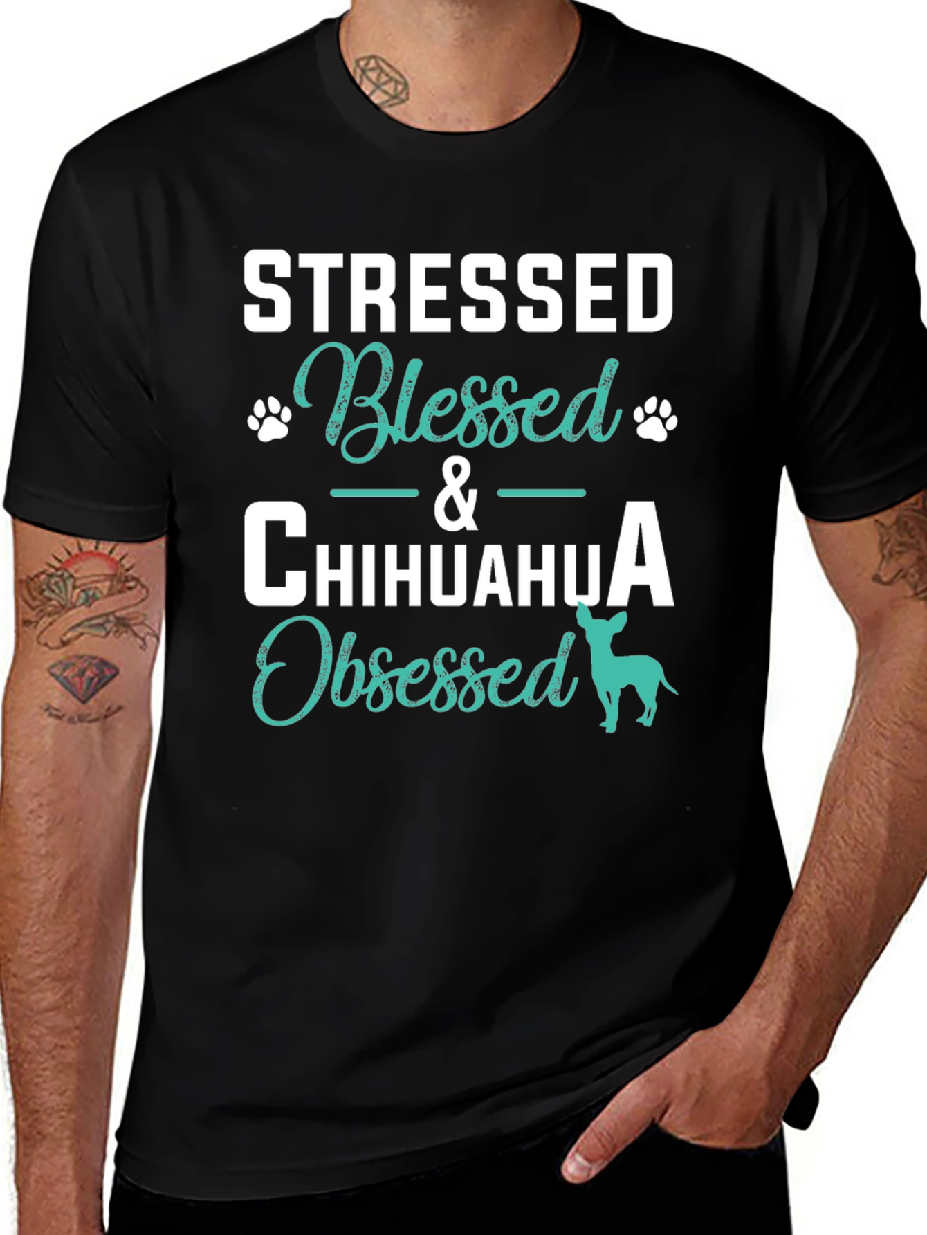Stressed Blessed Chihuahua Obsessed T-Shirt