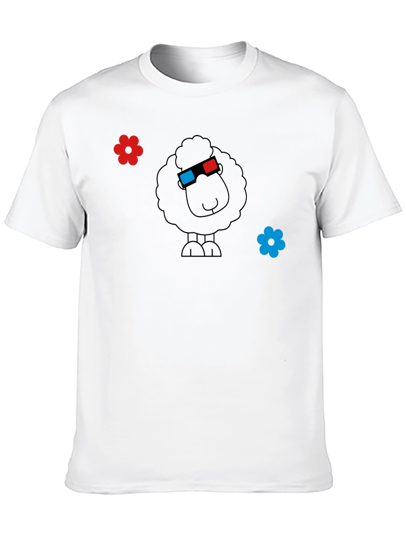 Funny 3D Sheep Black T-Shirt