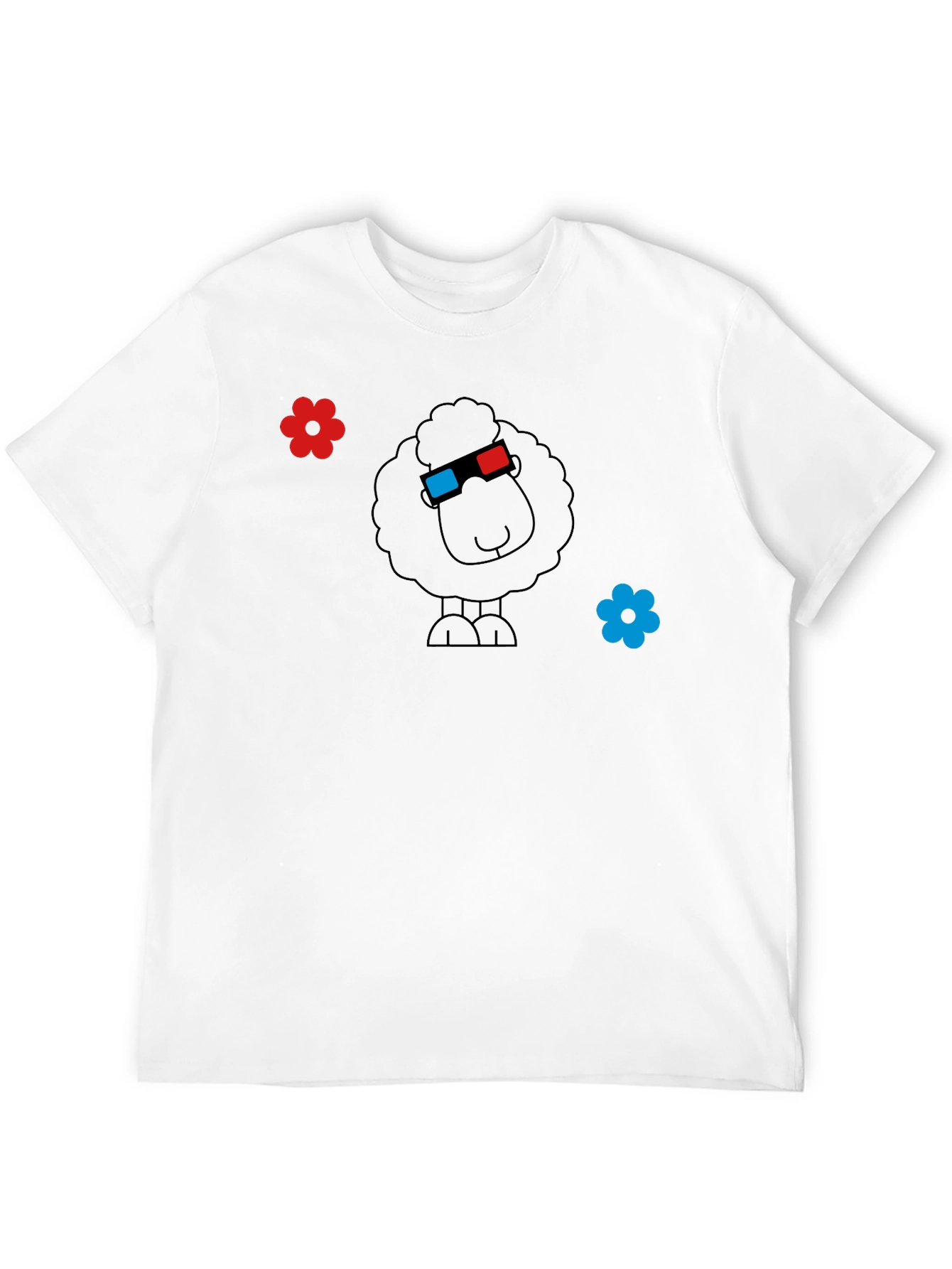 Funny 3D Sheep Black T-Shirt