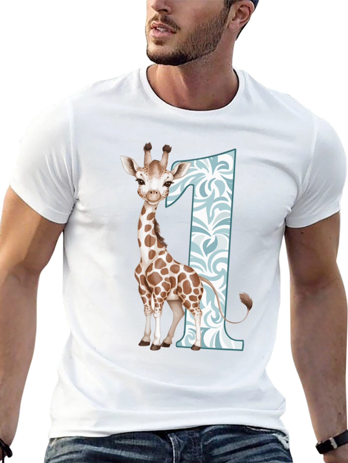 Giraffe First Birthday T-Shirt for Boys