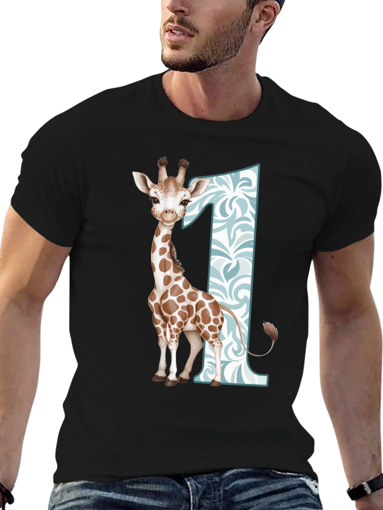 Giraffe First Birthday T-Shirt for Boys