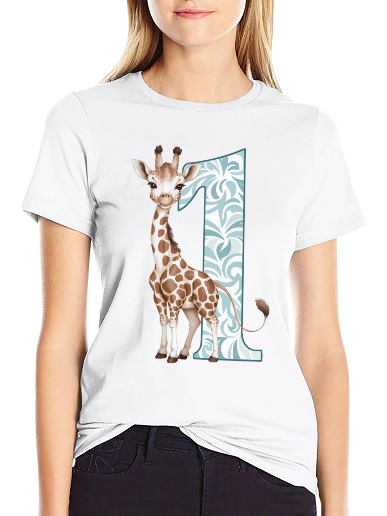 Giraffe First Birthday T-Shirt for Boys