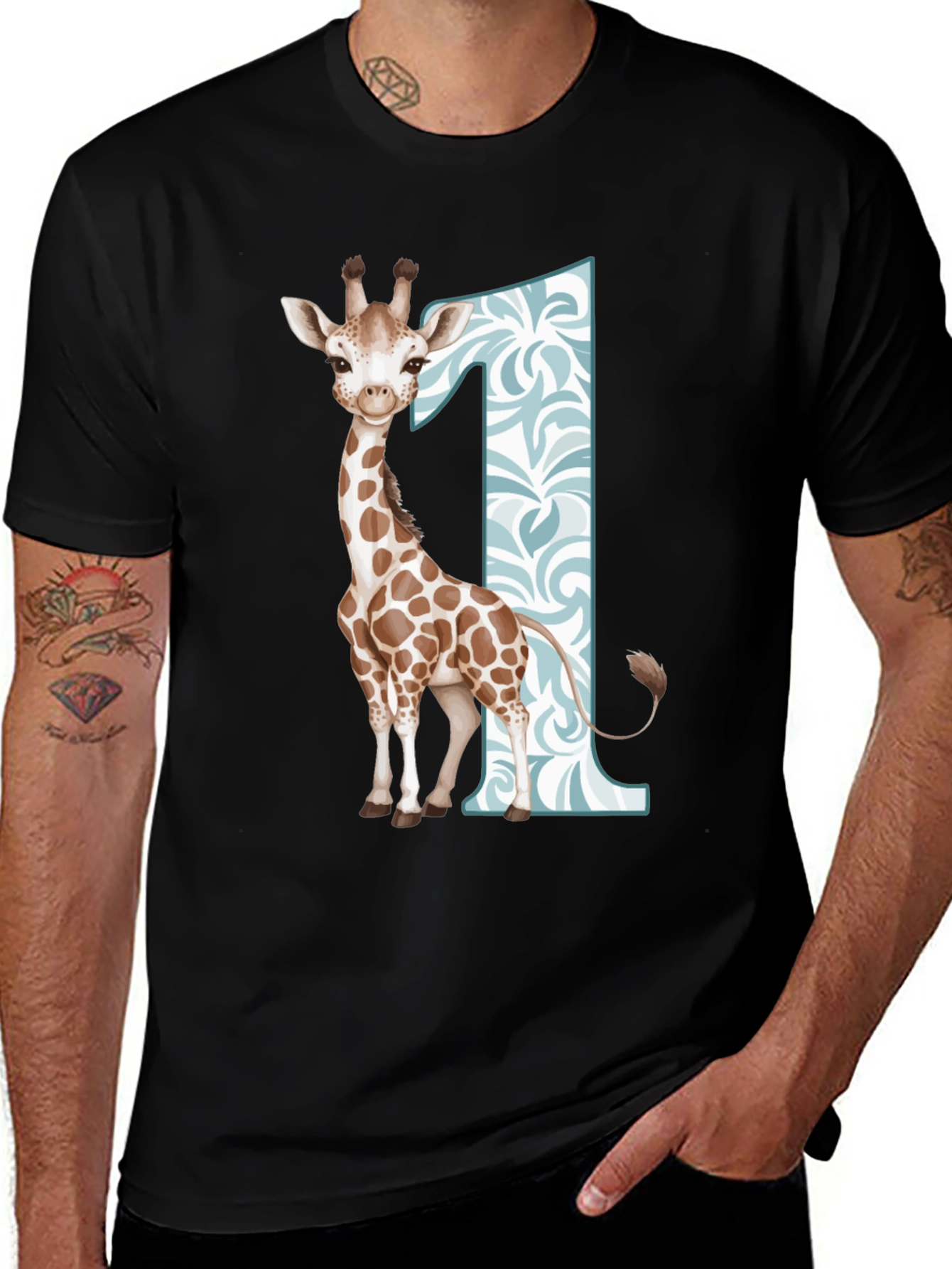 Giraffe First Birthday T-Shirt for Boys