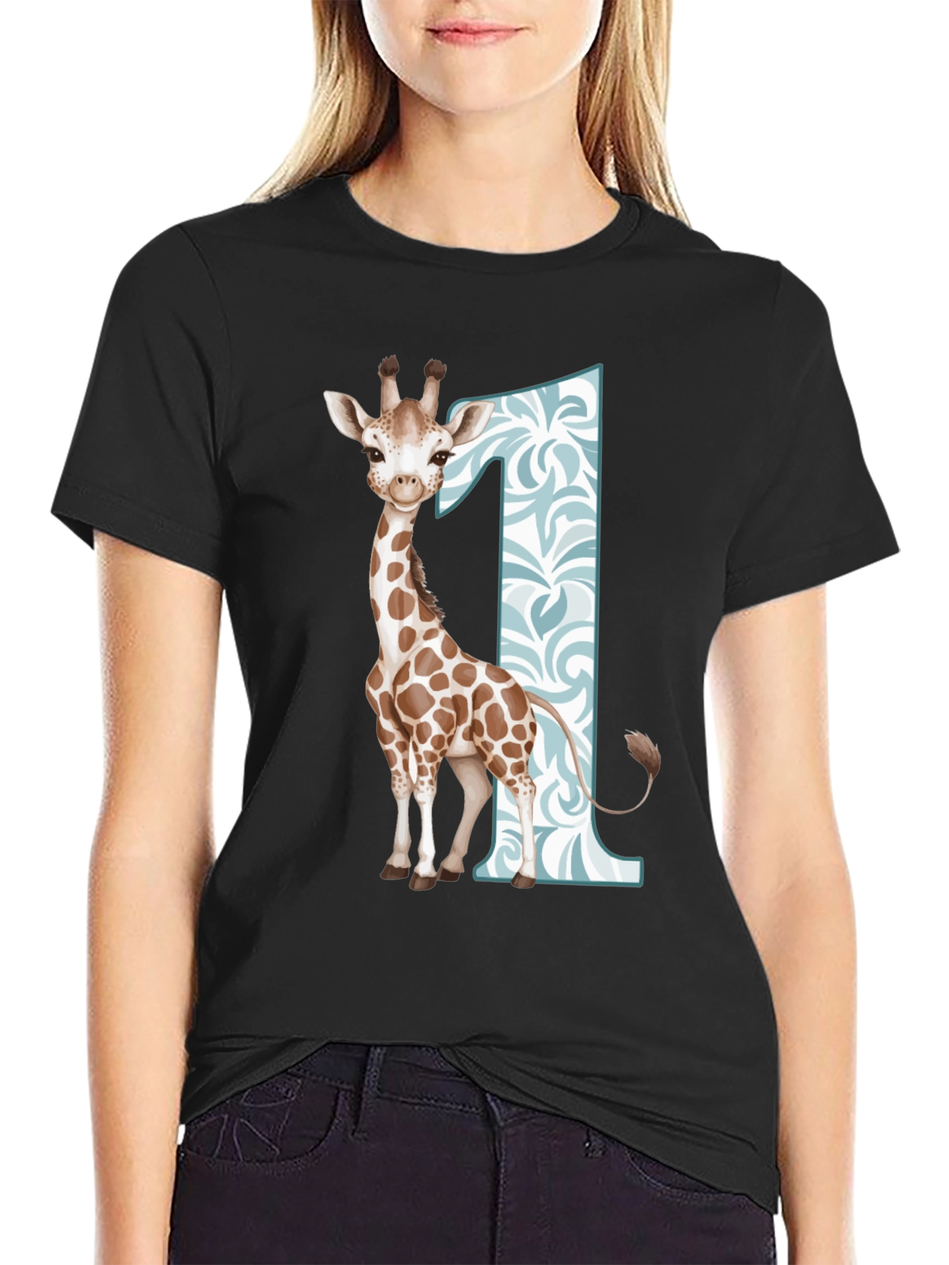 Giraffe First Birthday T-Shirt for Boys