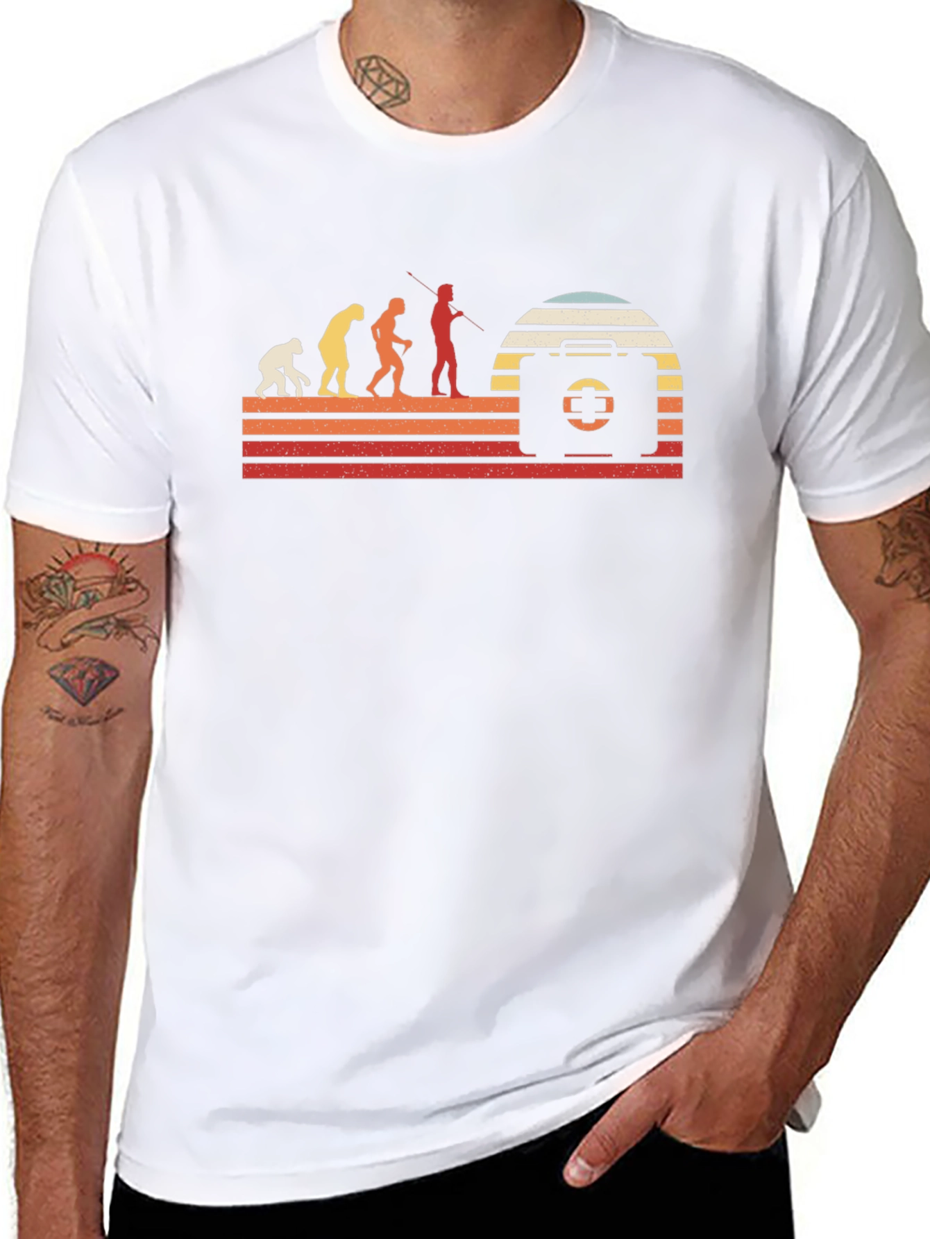 Evolution of First Aid T-Shirt - Retro Design