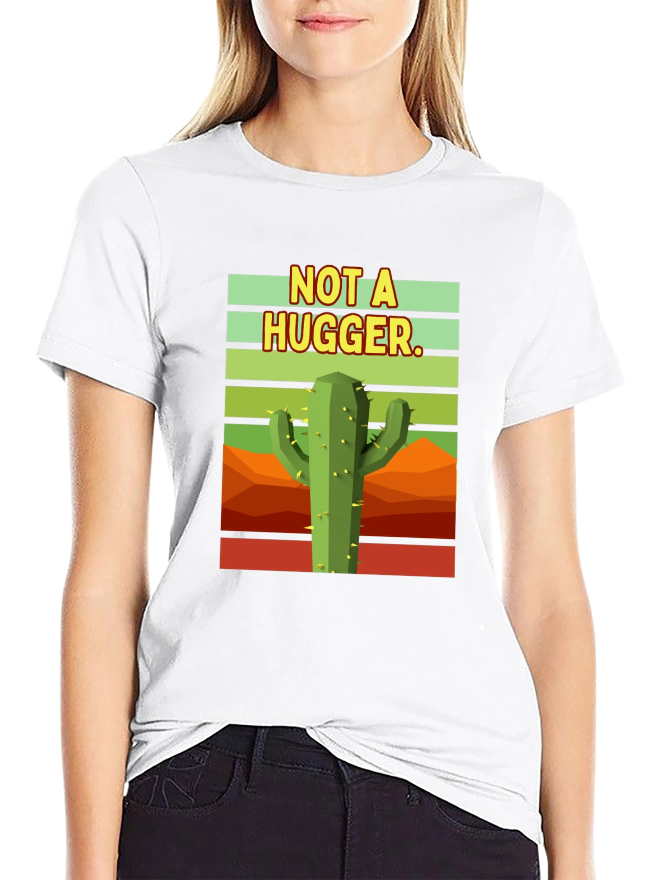 Not a Hugger Cactus Graphic T-Shirt