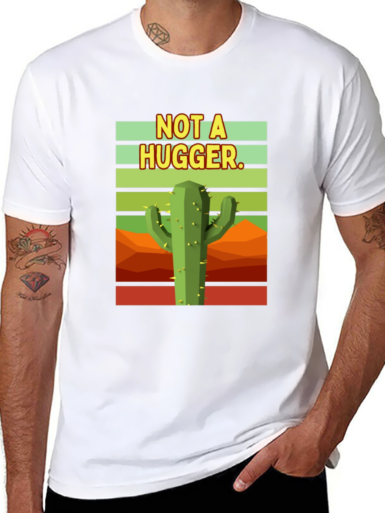 Not a Hugger Cactus Graphic T-Shirt