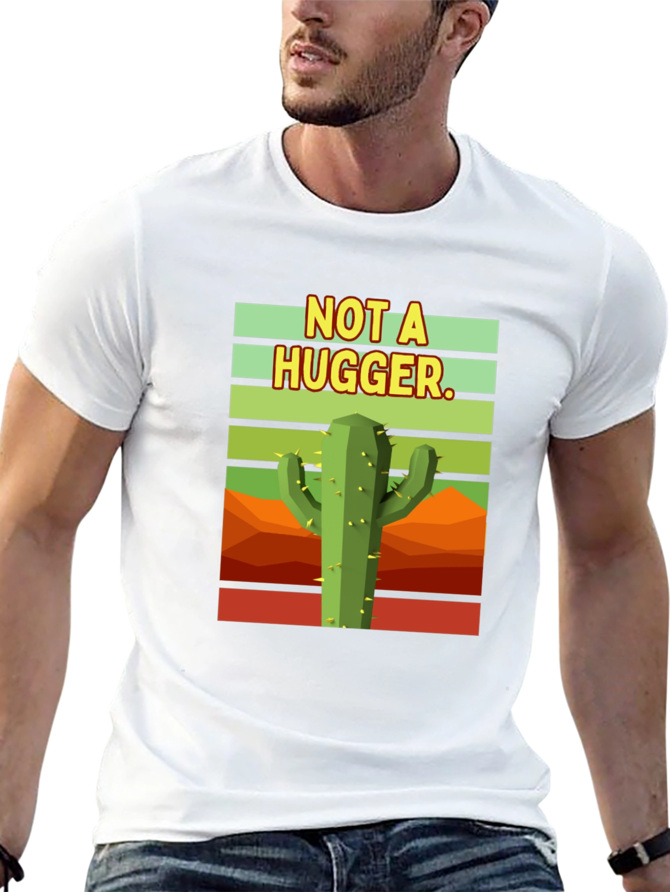 Not a Hugger Cactus Graphic T-Shirt