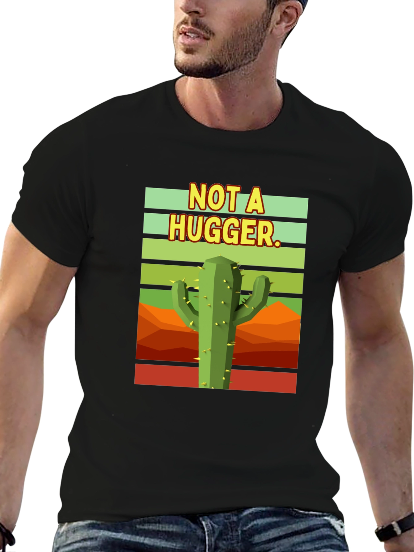 Not a Hugger Cactus Graphic T-Shirt