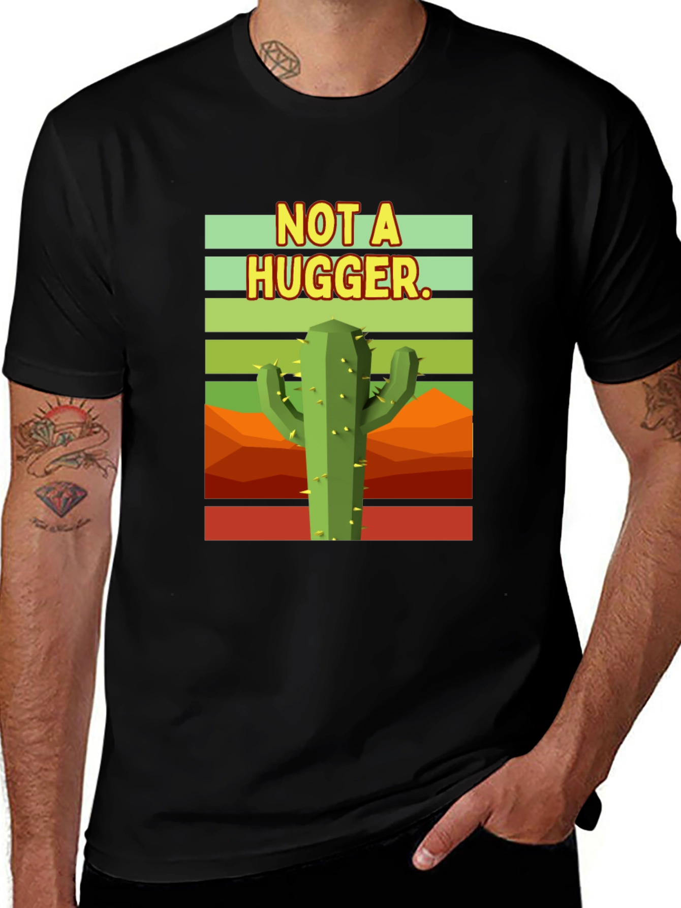 Not a Hugger Cactus Graphic T-Shirt