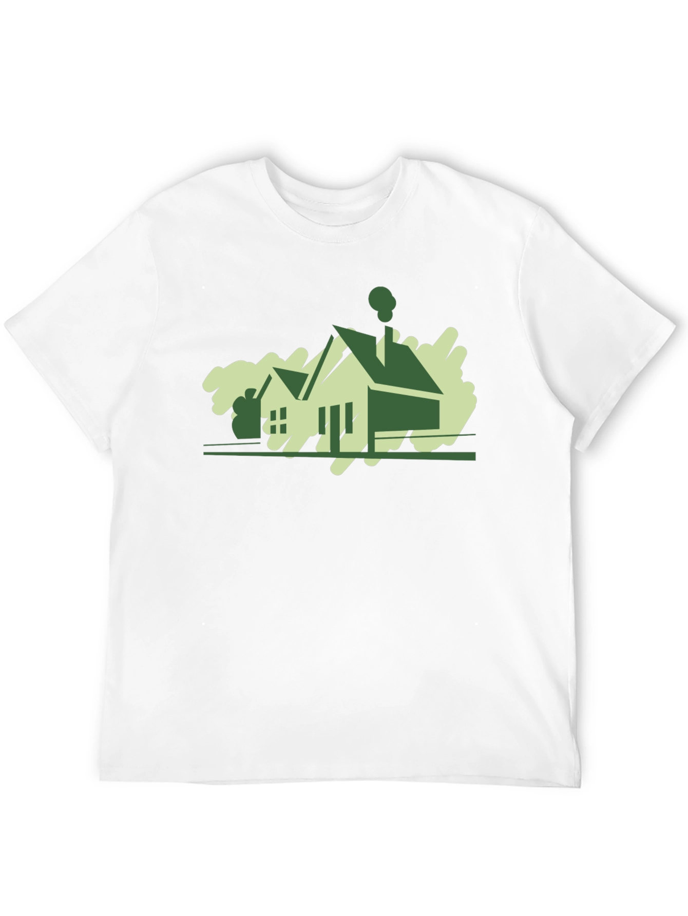 Modern House Graphic Tee - Black Cotton T-Shirt