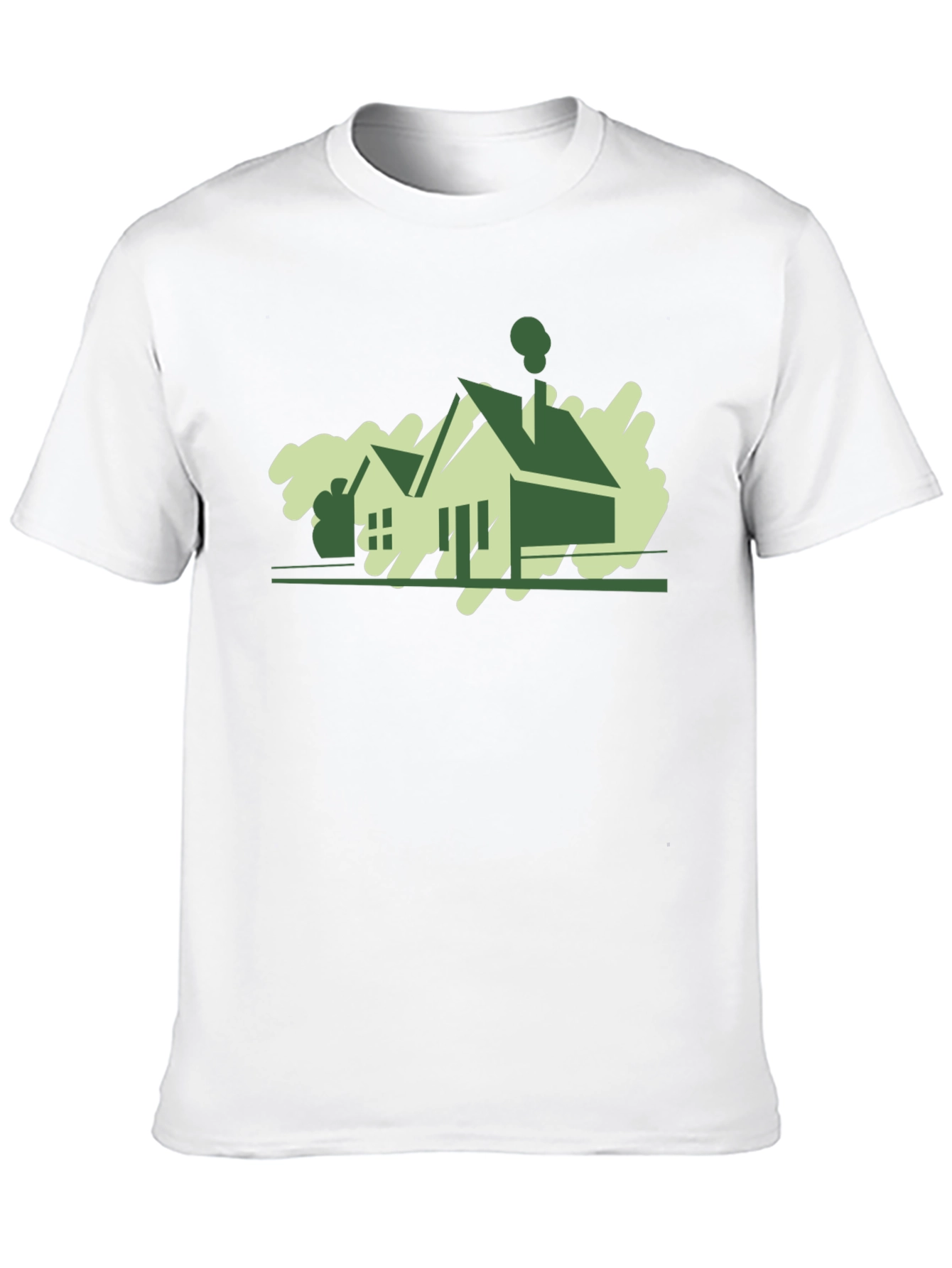 Modern House Graphic Tee - Black Cotton T-Shirt