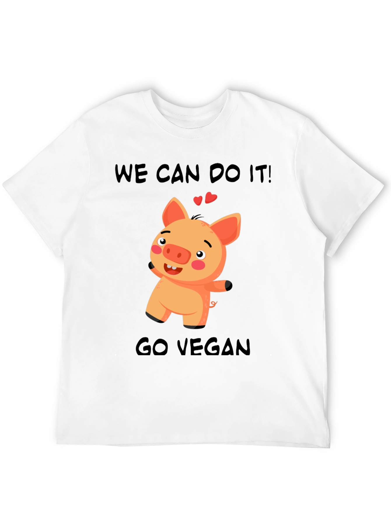 Vegan Pig Graphic T-Shirt - We Can Do It!