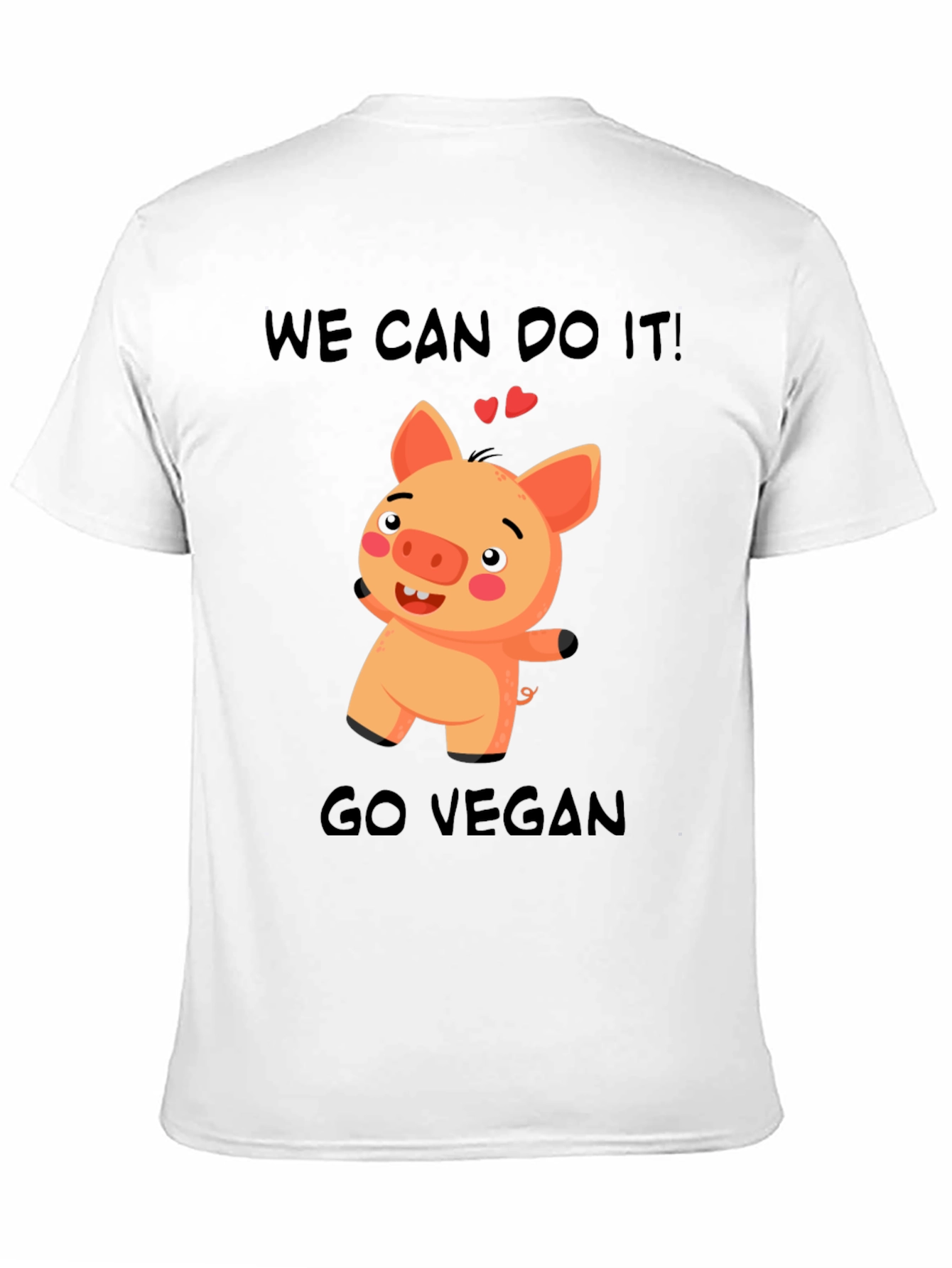 Vegan Pig Graphic T-Shirt - We Can Do It!