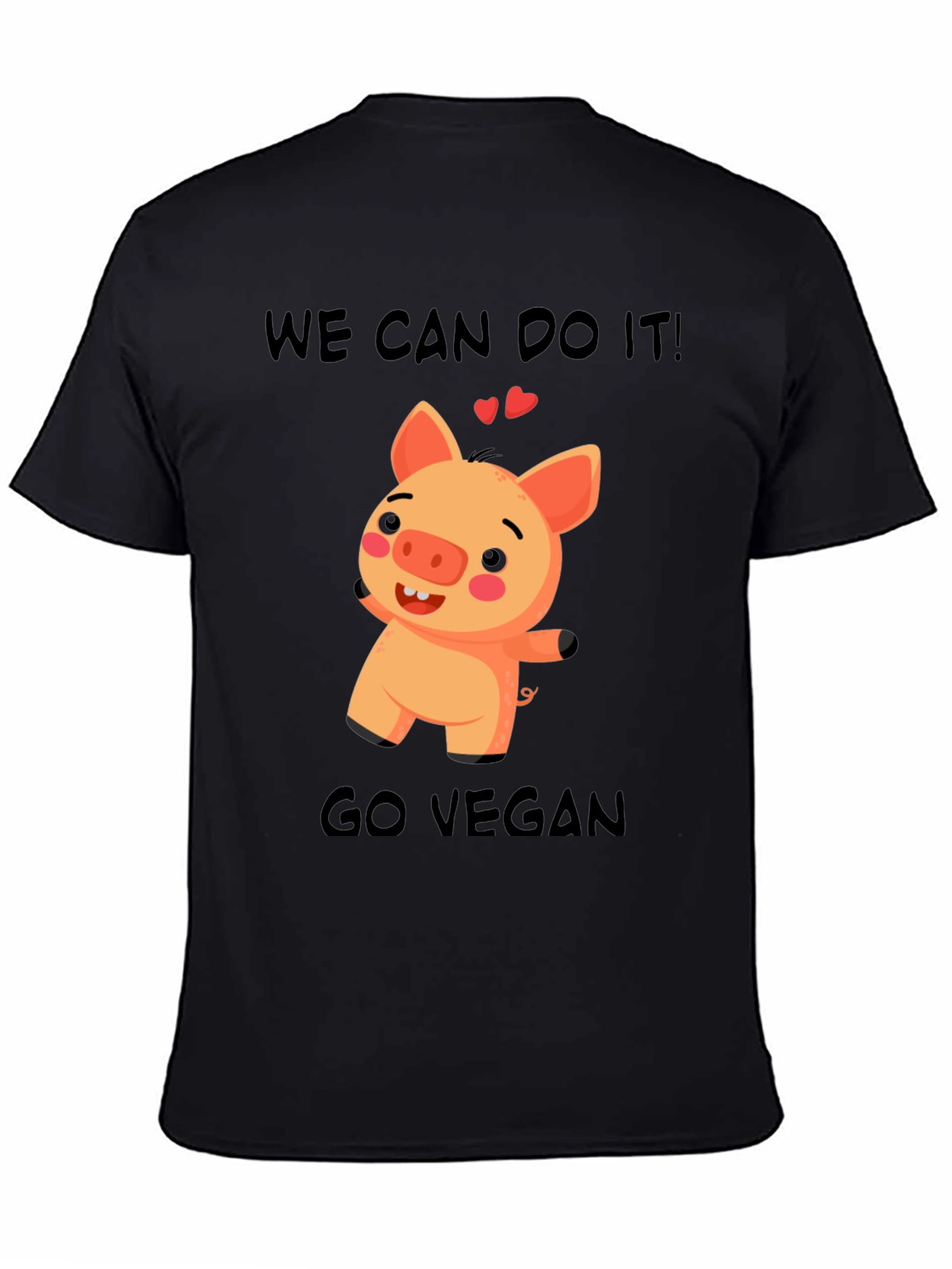 Vegan Pig Graphic T-Shirt - We Can Do It!