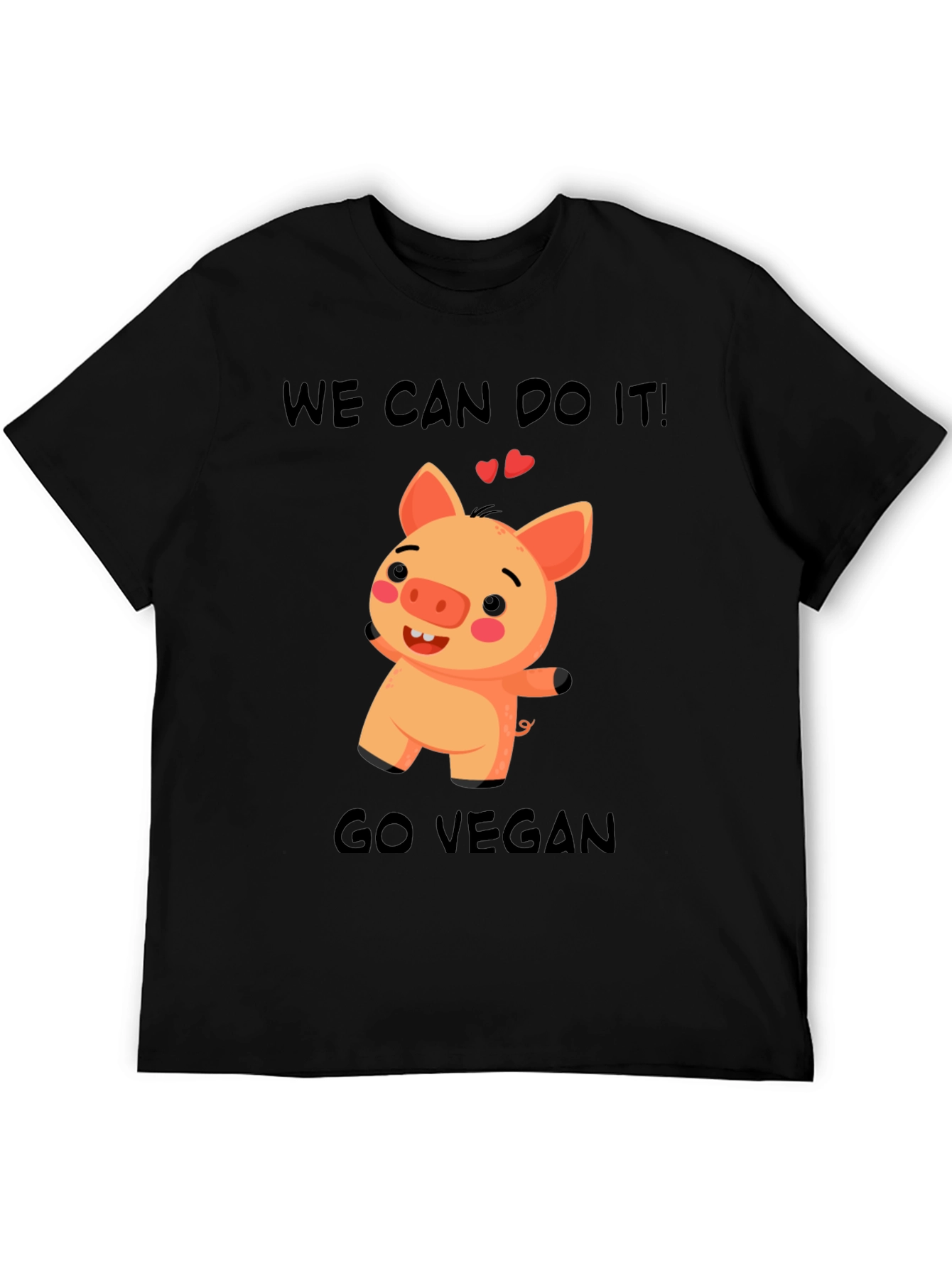 Vegan Pig Graphic T-Shirt - We Can Do It!