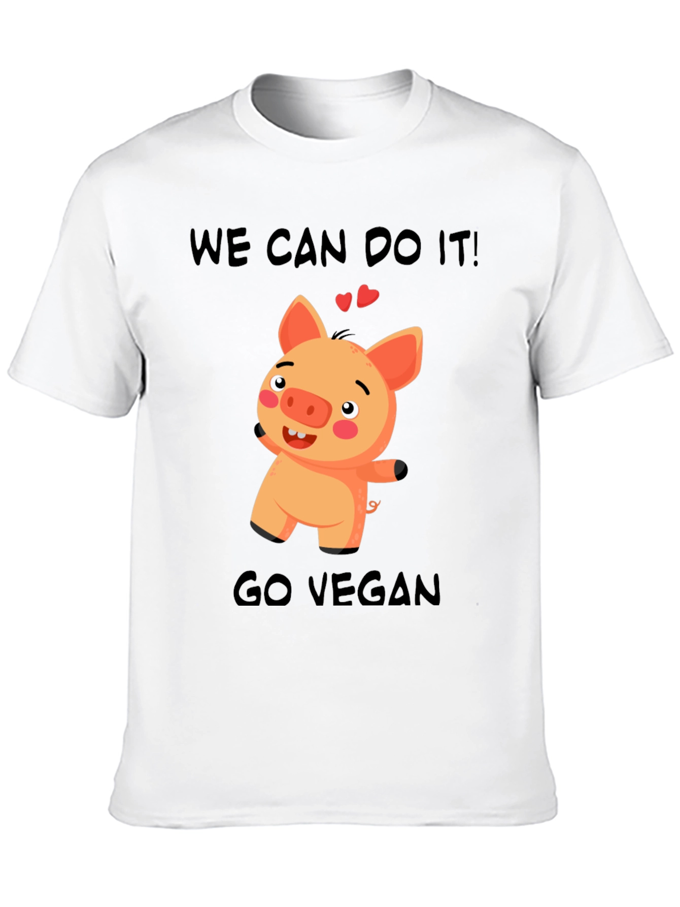 Vegan Pig Graphic T-Shirt - We Can Do It!