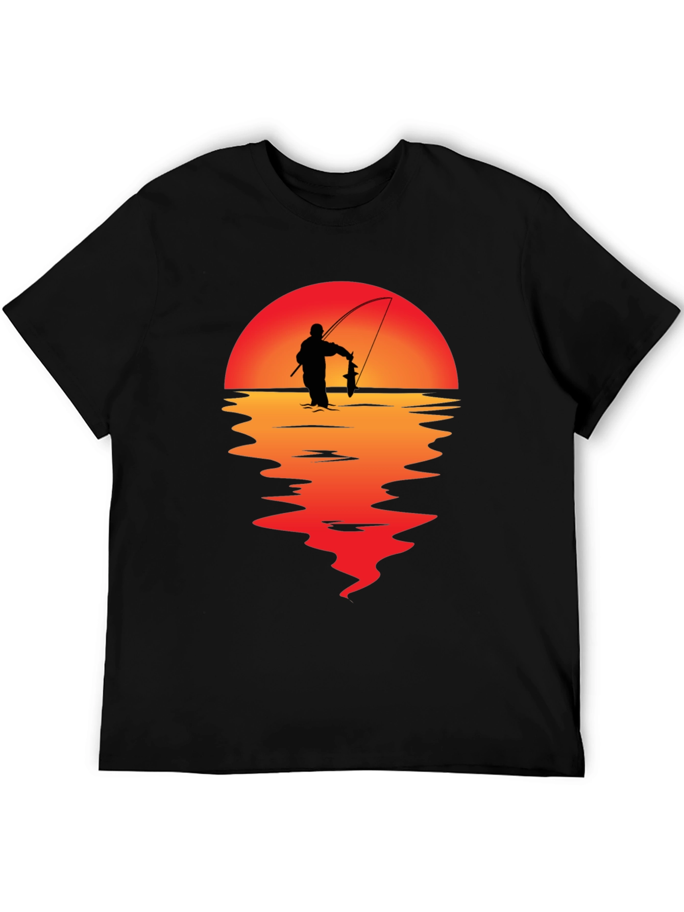 Fisherman Sunset Graphic Tee - Black
