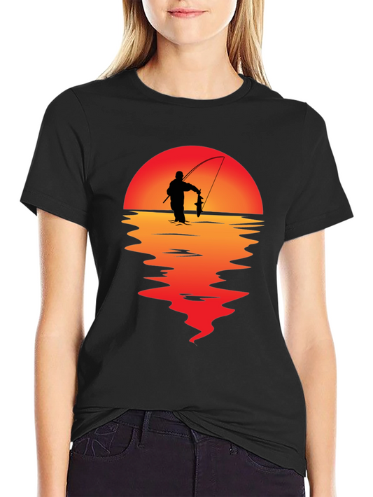 Fisherman Sunset Graphic Tee - Black