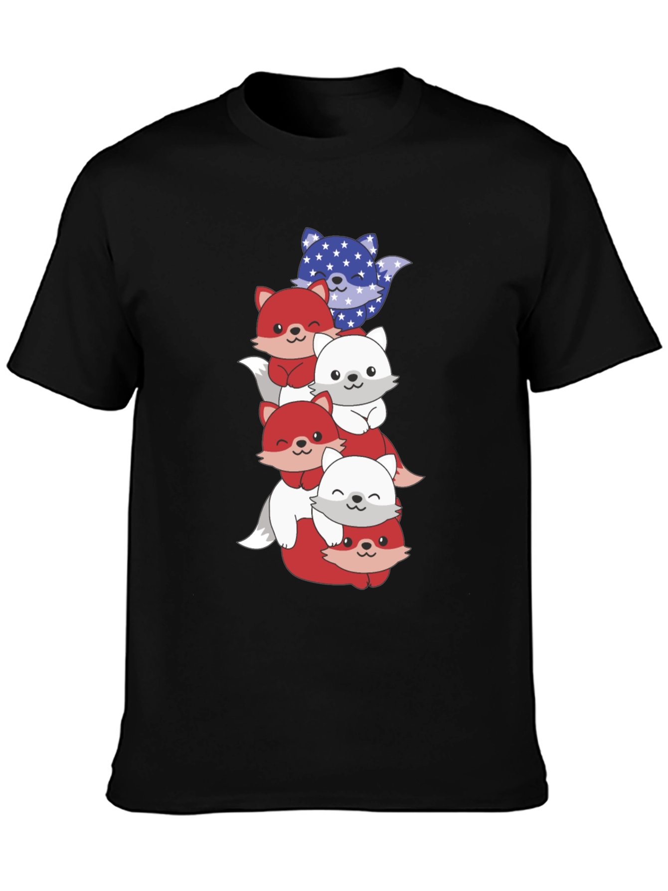 Stacked Patriotic Fox T-Shirt