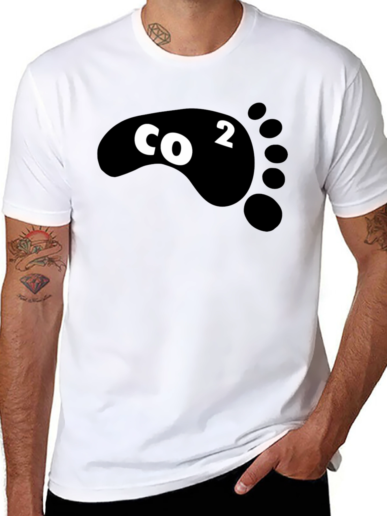 CO2 Footprint T-Shirt - Black Graphic Tee