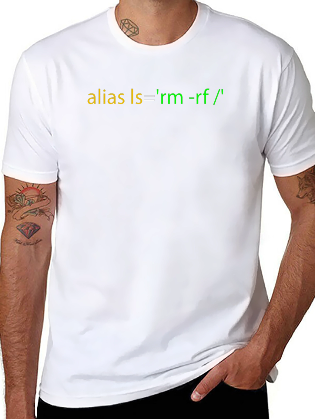 Funny Coder T-Shirt: Alias ls = rm -rf /
