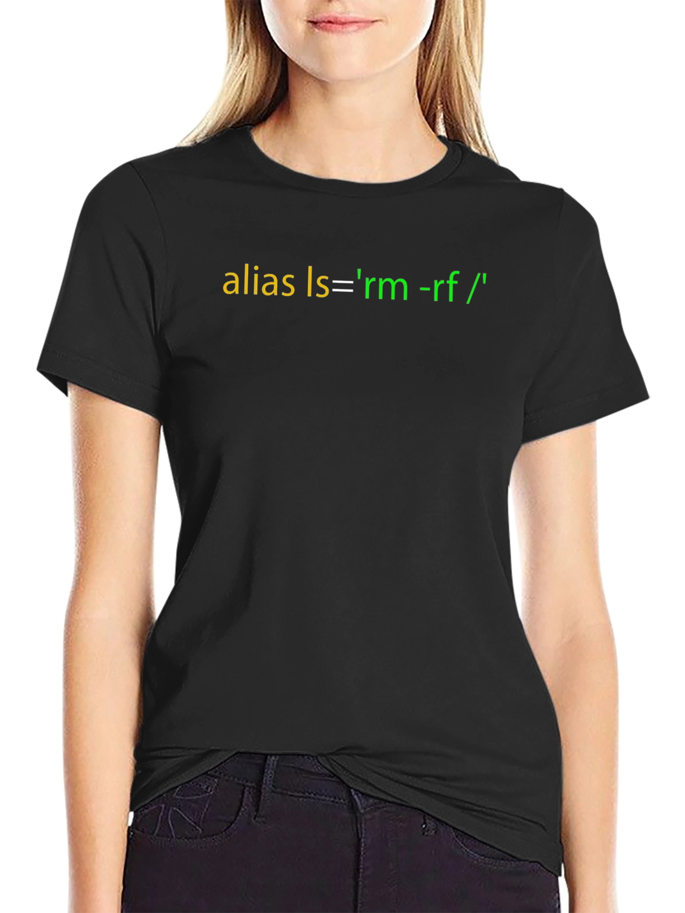 Funny Coder T-Shirt: Alias ls = rm -rf /