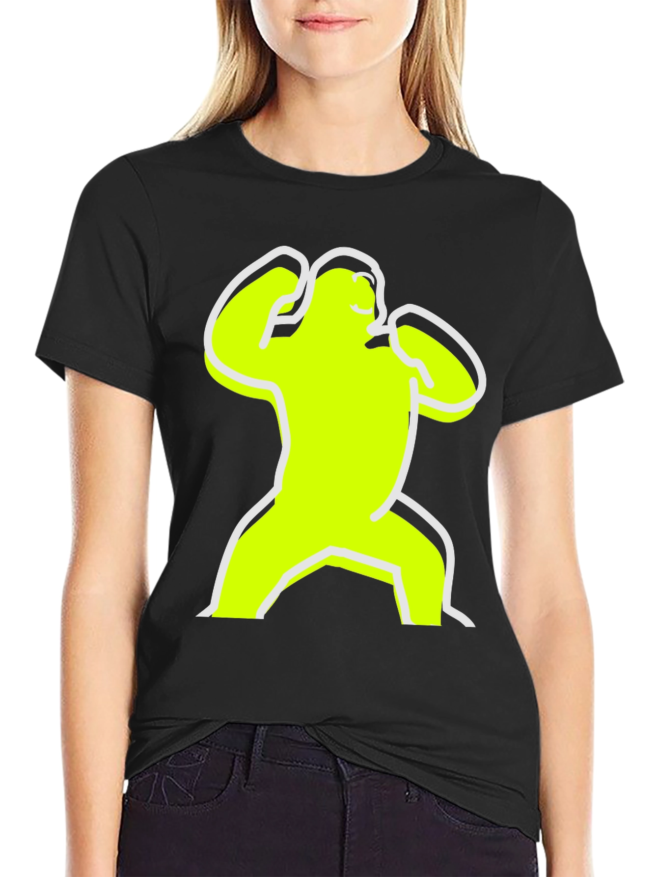Black T-Shirt - Cartoon Graphic