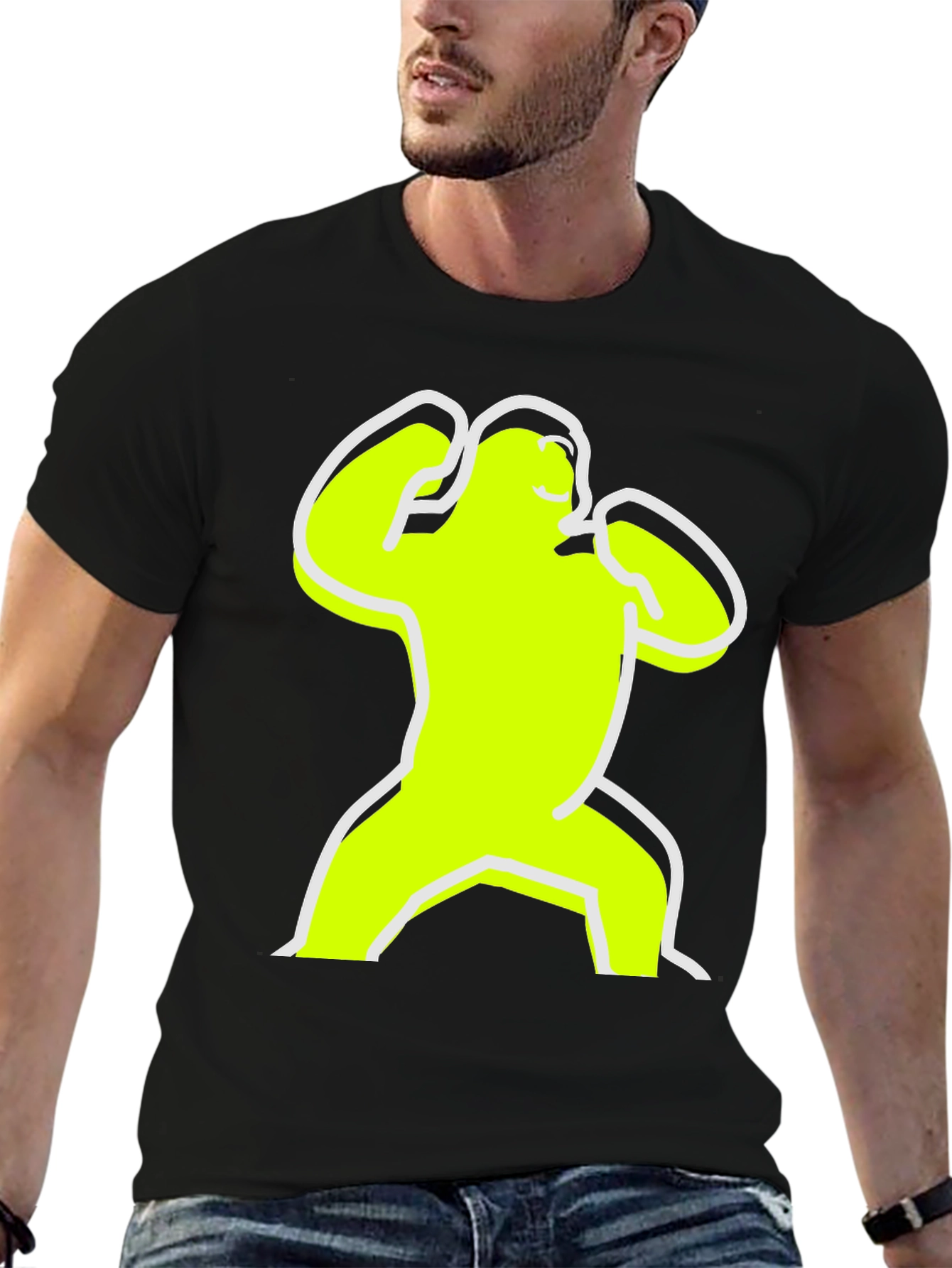 Black T-Shirt - Cartoon Graphic