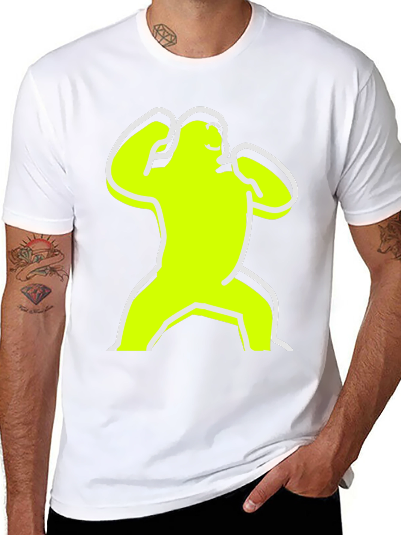 Black T-Shirt - Cartoon Graphic