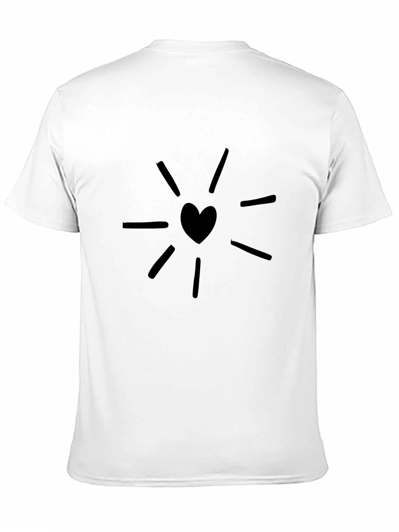 Heart Burst Graphic Tee - Black Cotton T-Shirt