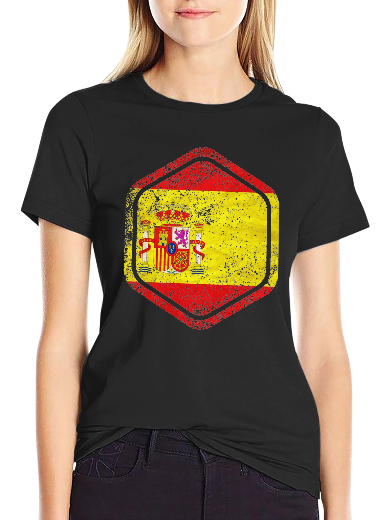 Spain Flag Distressed T-Shirt