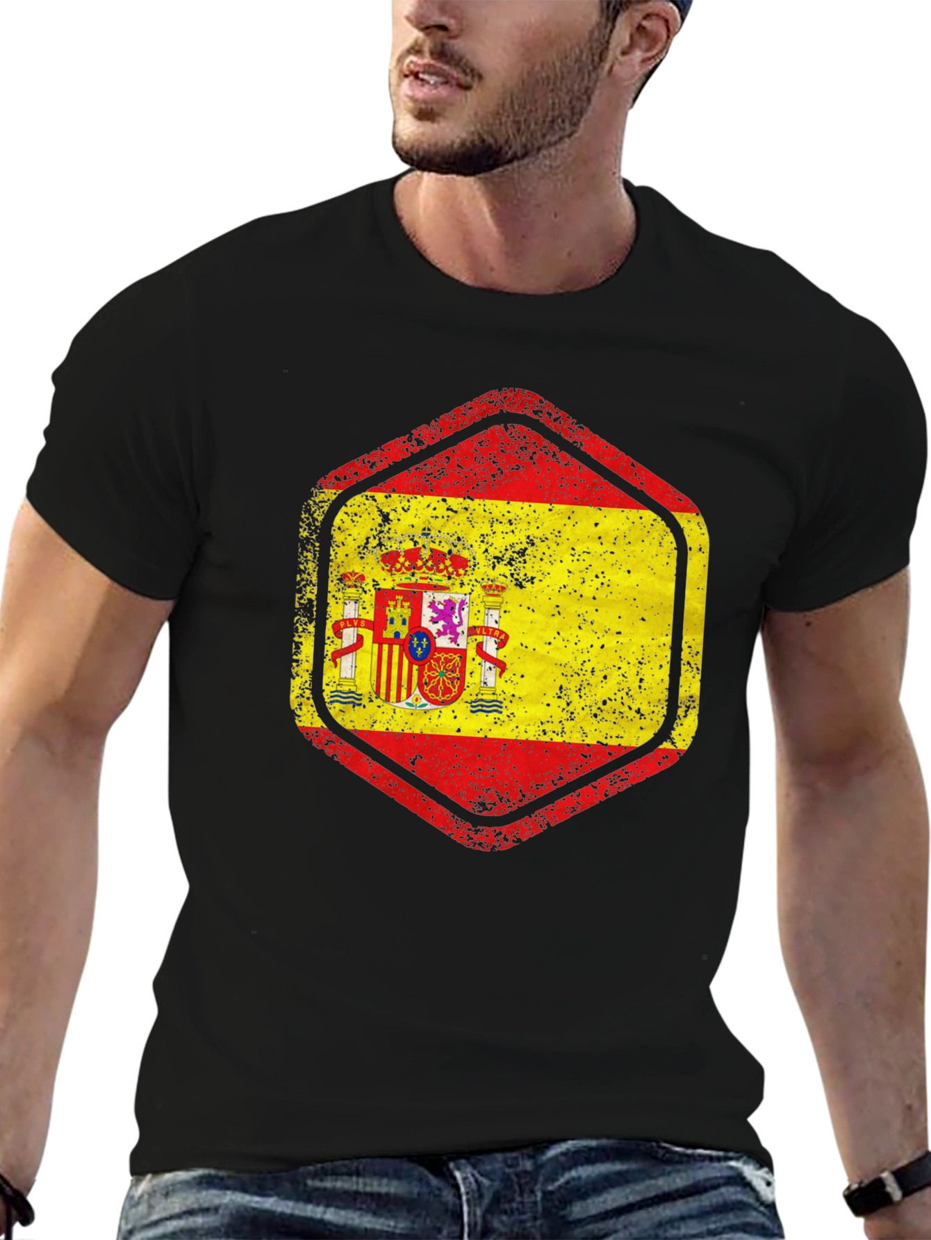 Spain Flag Distressed T-Shirt