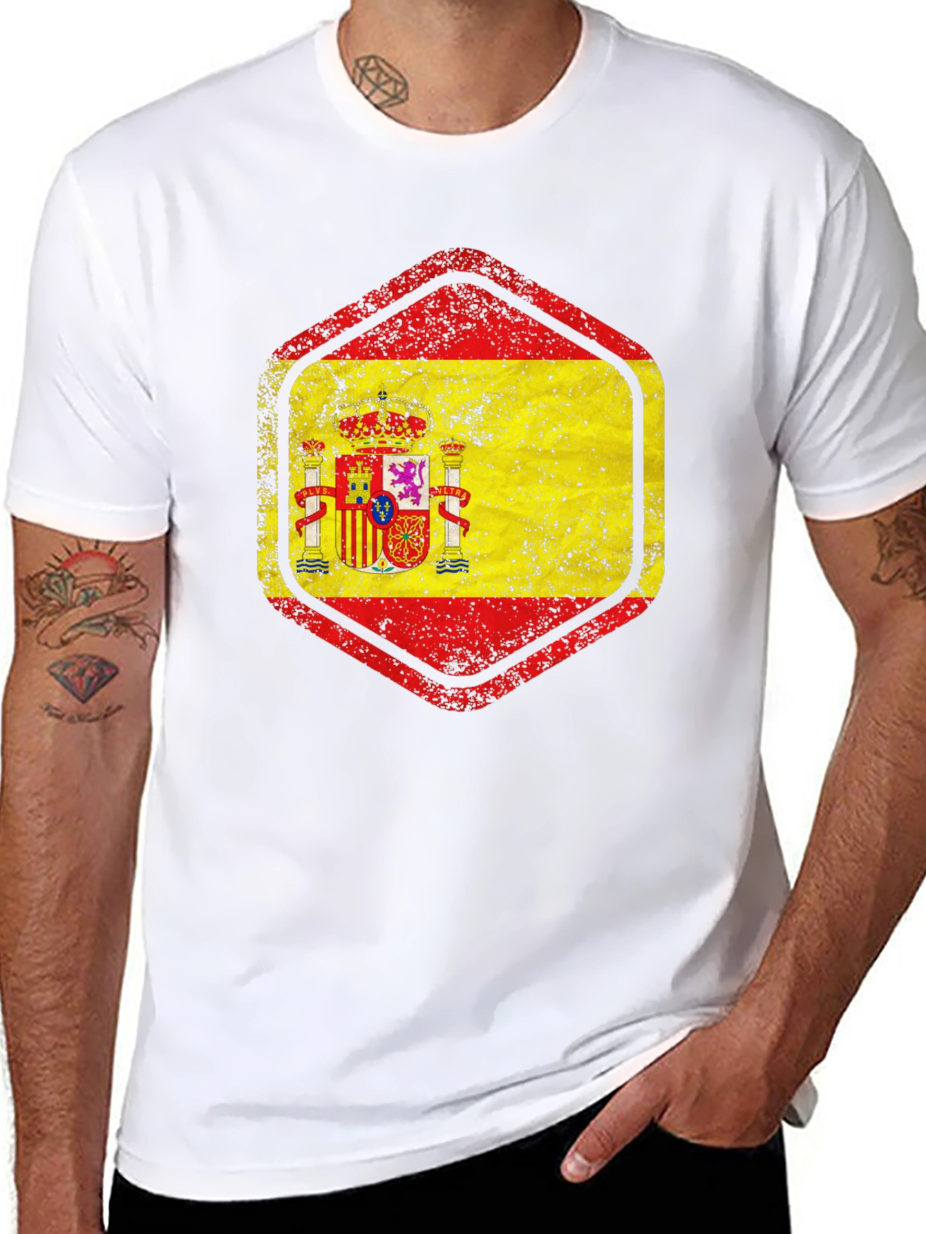 Spain Flag Distressed T-Shirt