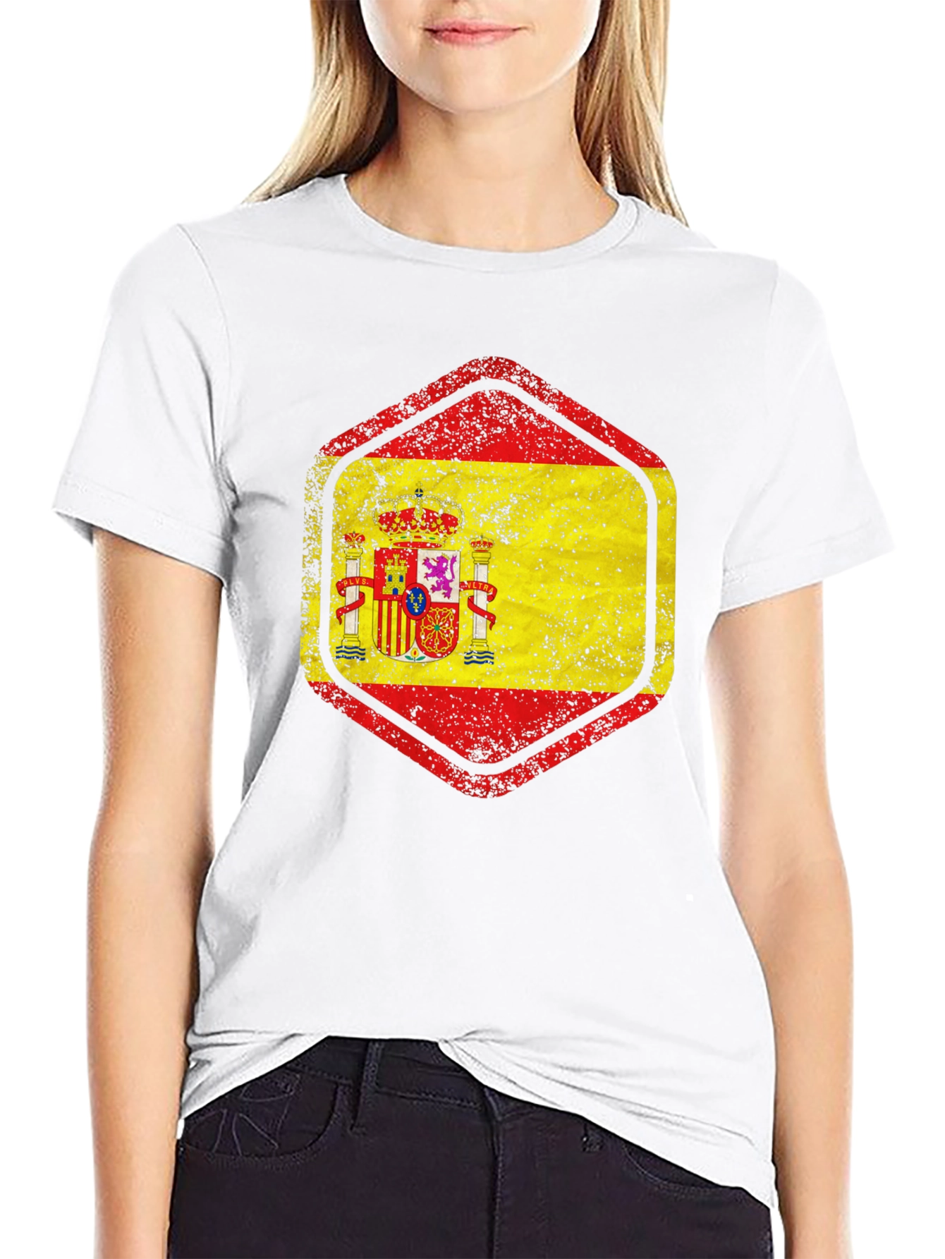Spain Flag Distressed T-Shirt
