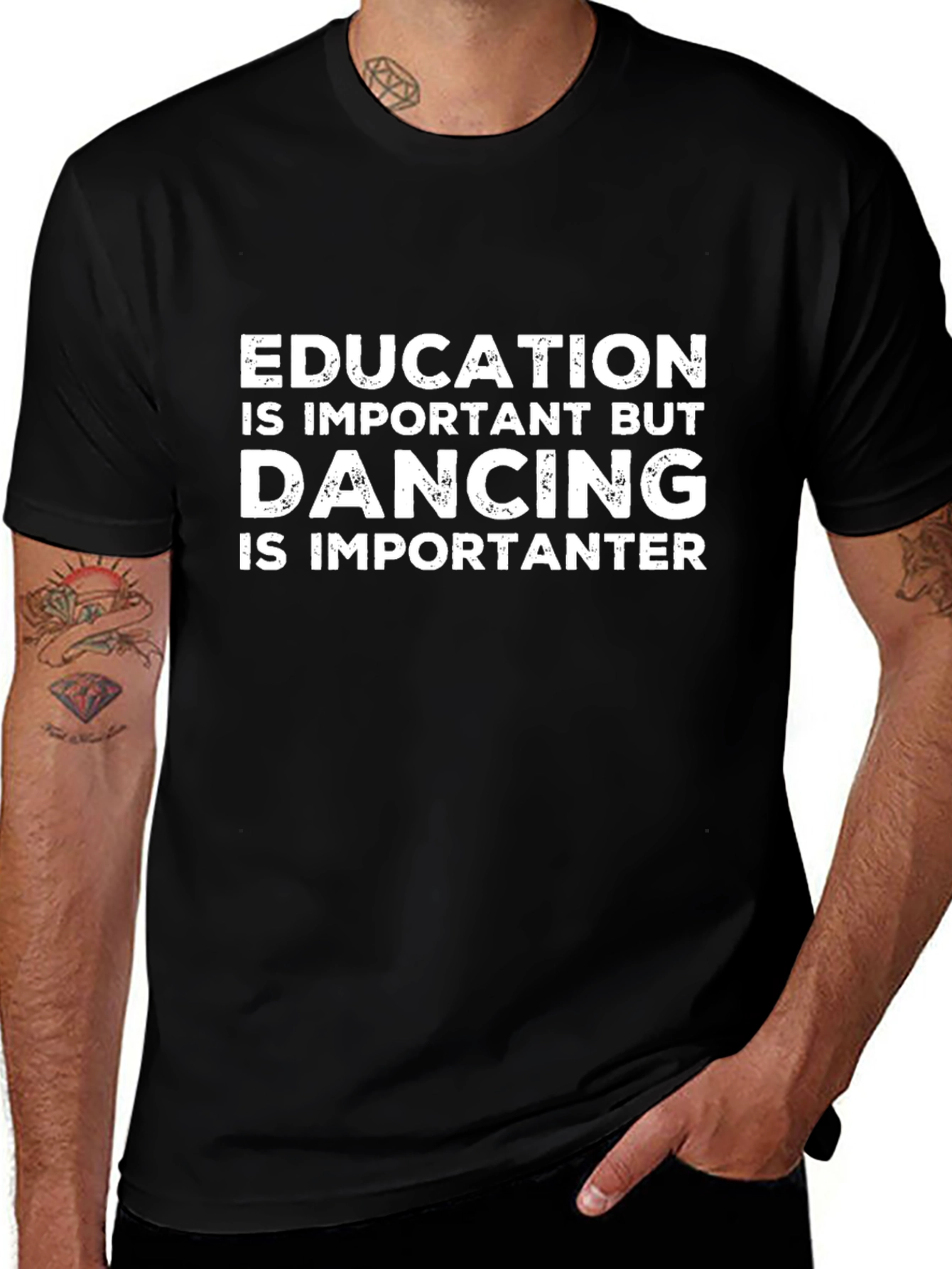 Education vs Dancing T-Shirt:  Funny Slogan Tee