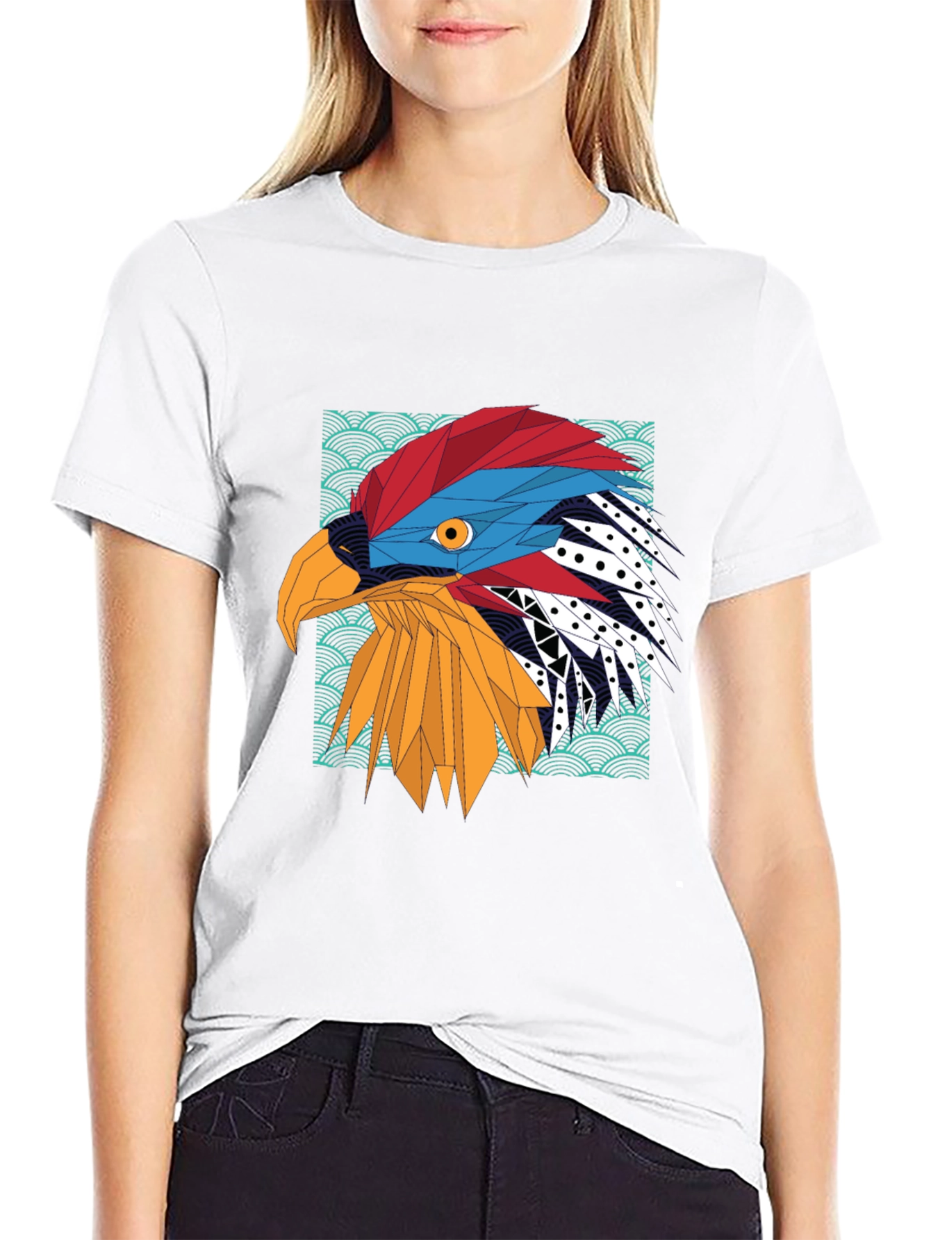 Geometric Eagle Graphic Tee - Stylish Mens T-Shirt