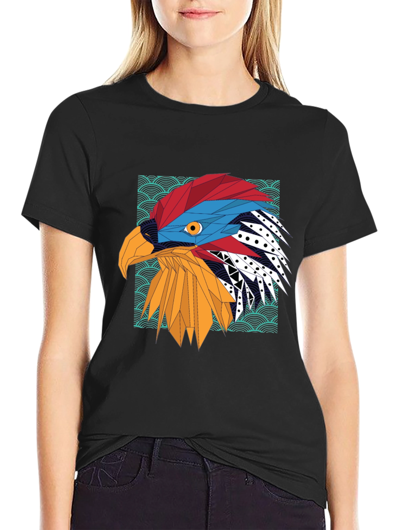 Geometric Eagle Graphic Tee - Stylish Mens T-Shirt