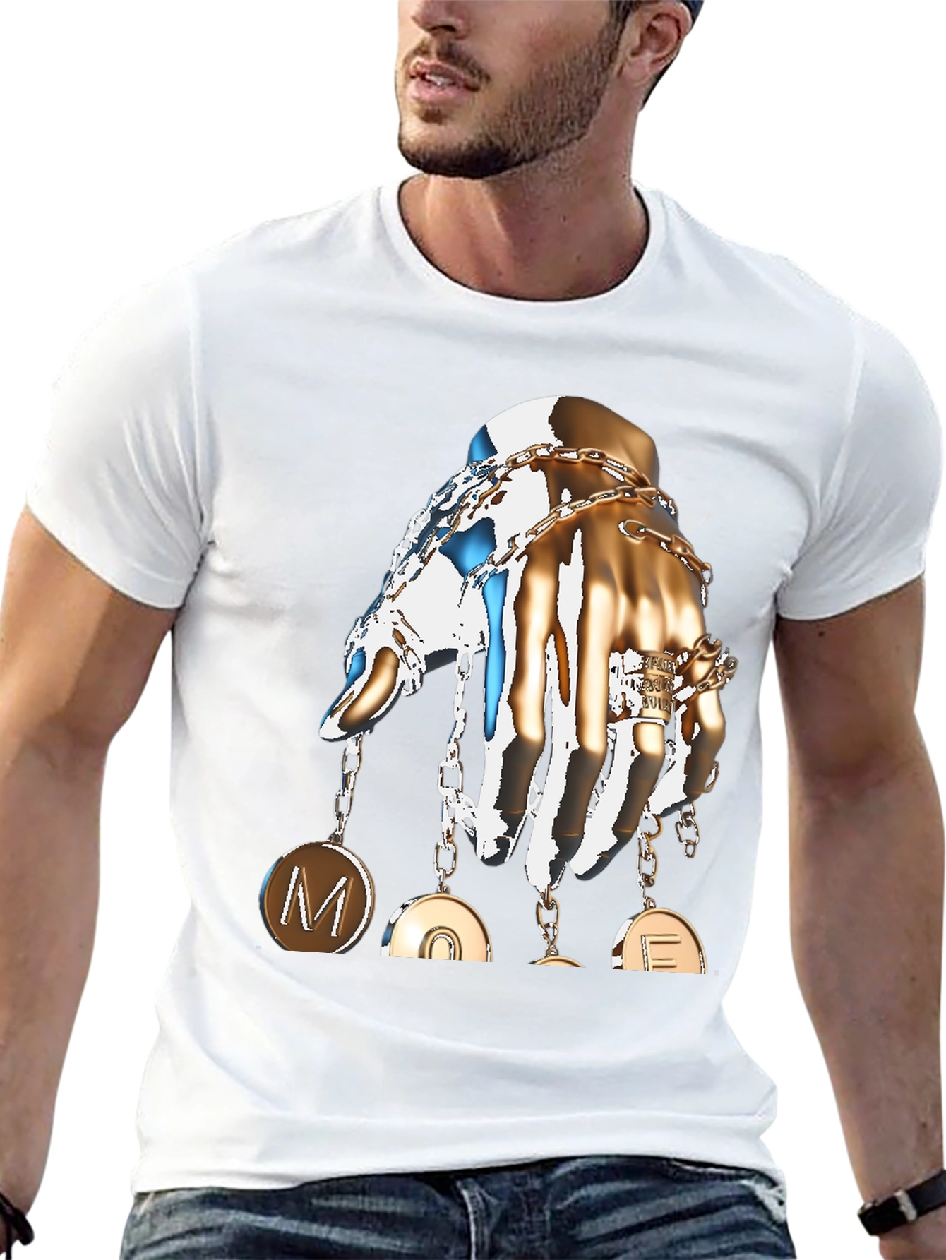 Statement Graphic T-Shirt: Hand with Charms