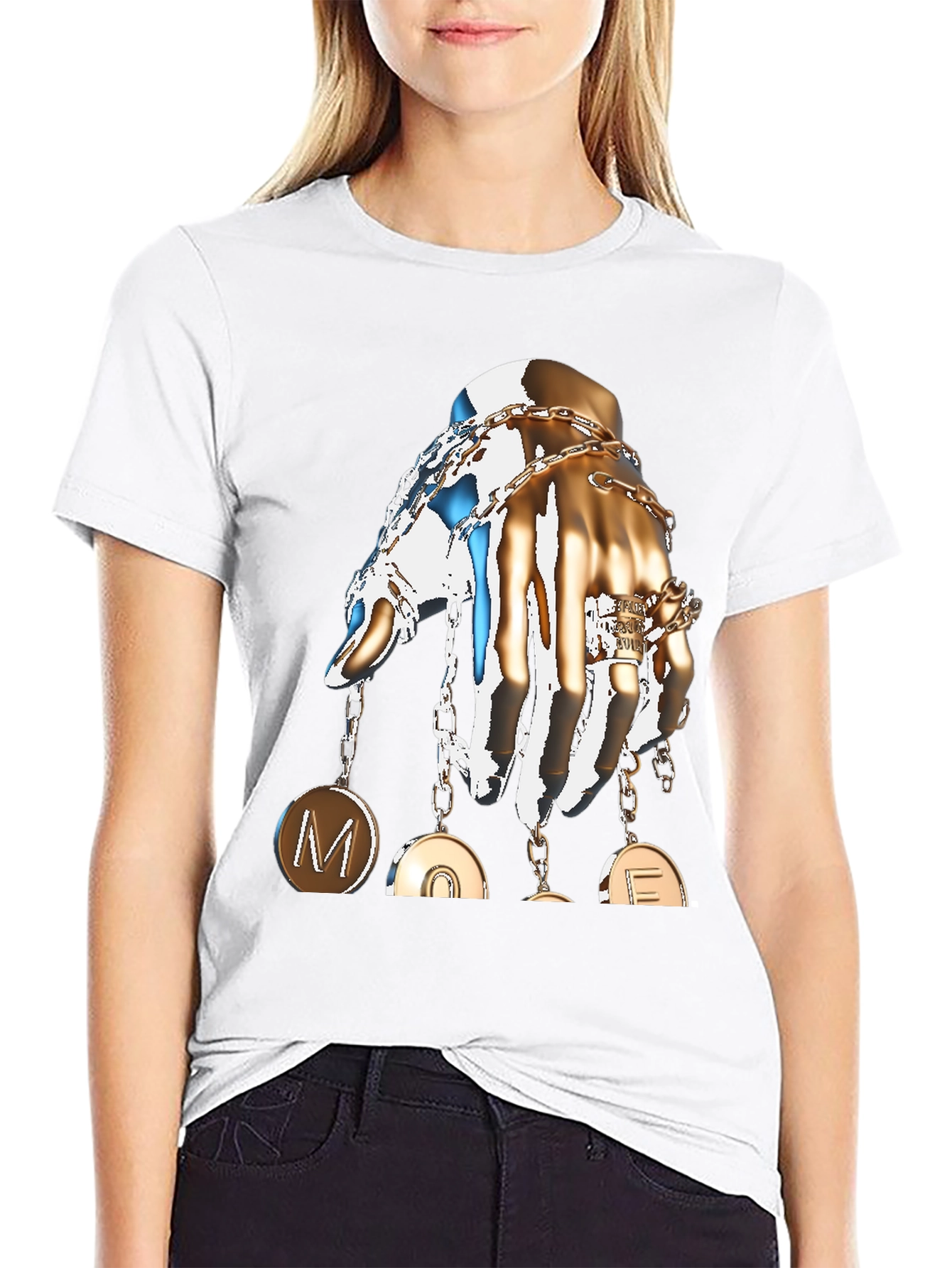 Statement Graphic T-Shirt: Hand with Charms