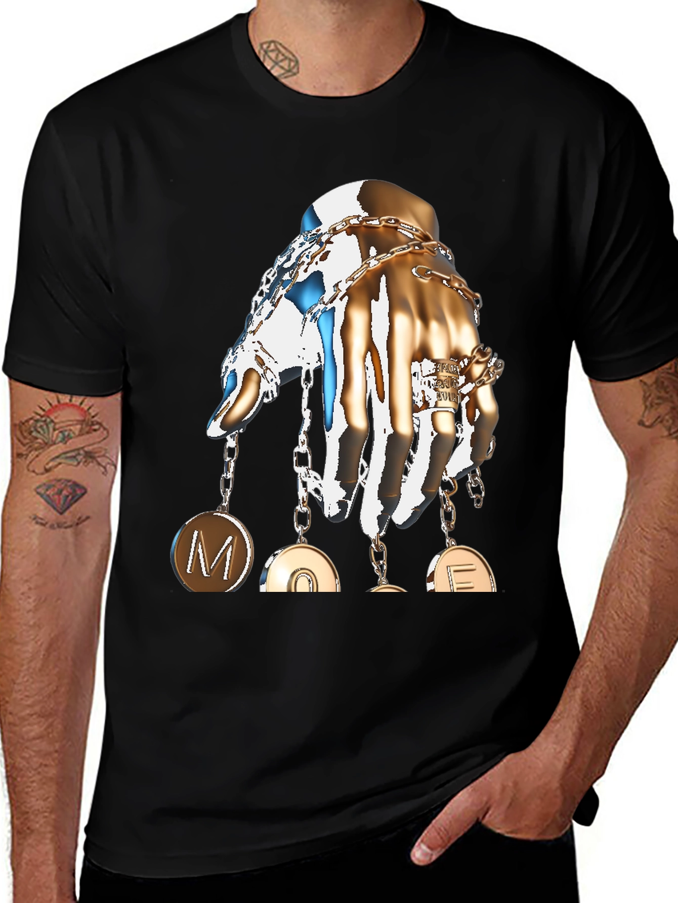 Statement Graphic T-Shirt: Hand with Charms
